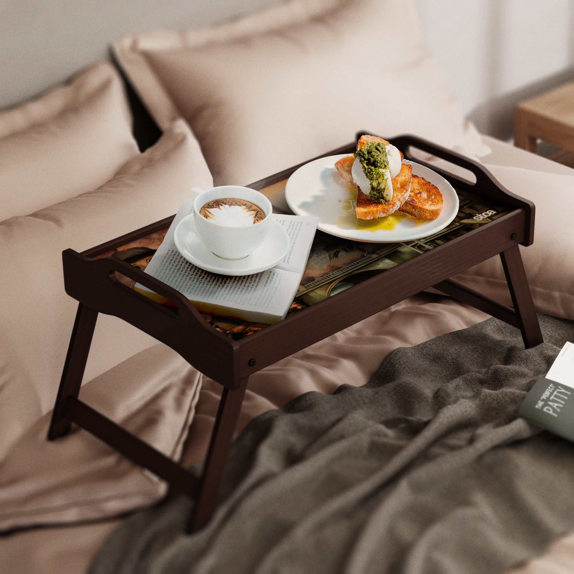 Paris in Cherry Blossom Tray Table