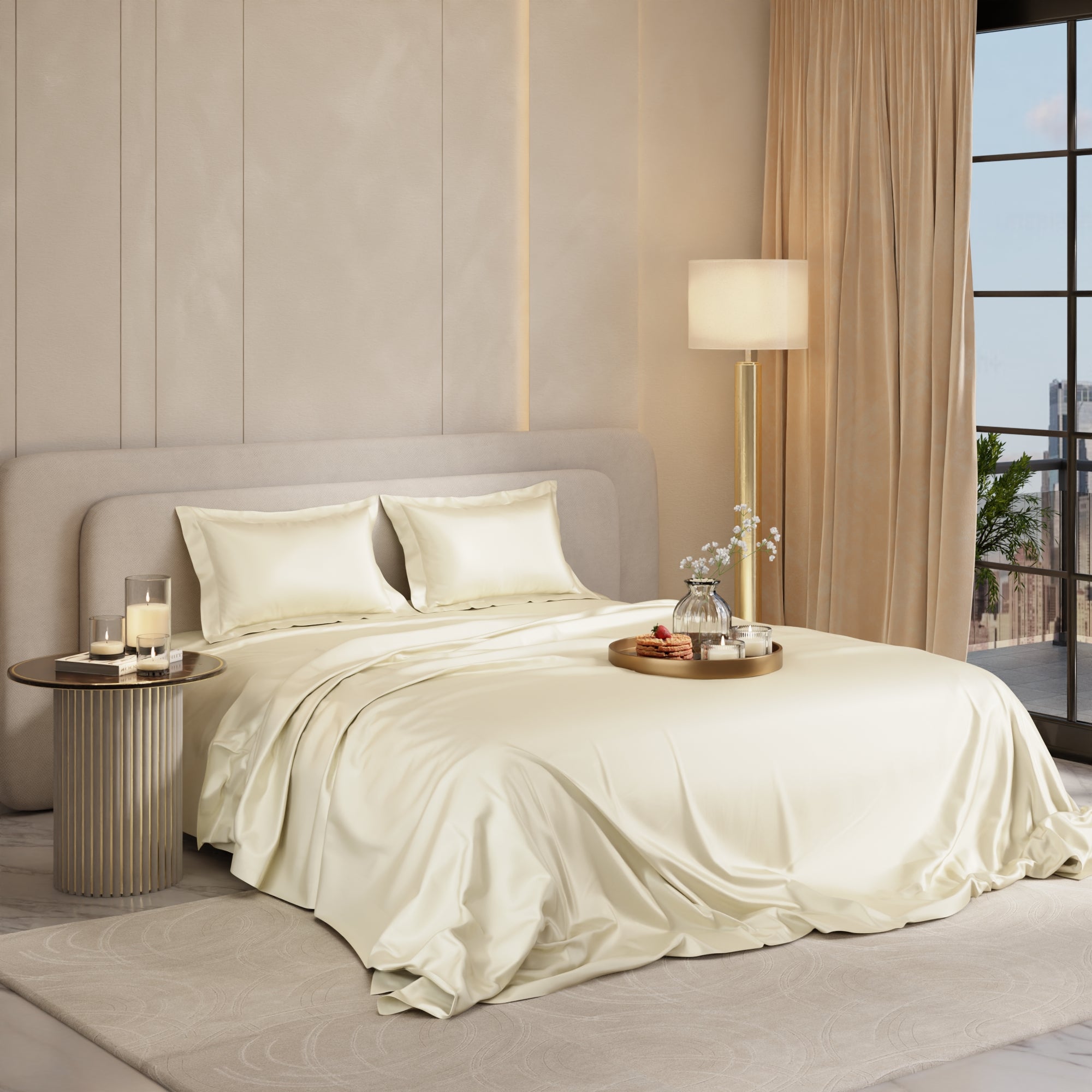 Charming Ivory Flat Bedsheet Set