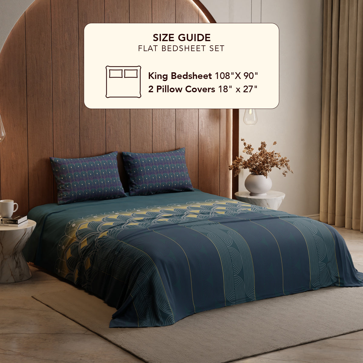 Moonlit Melody Cotton Bedsheet Set