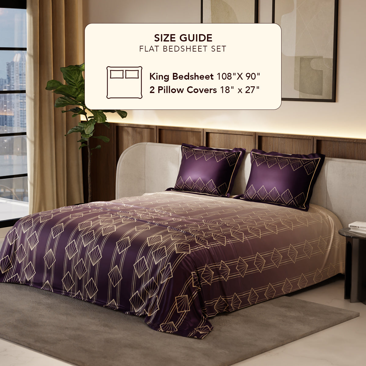 Plum Radiance Bedsheet Set