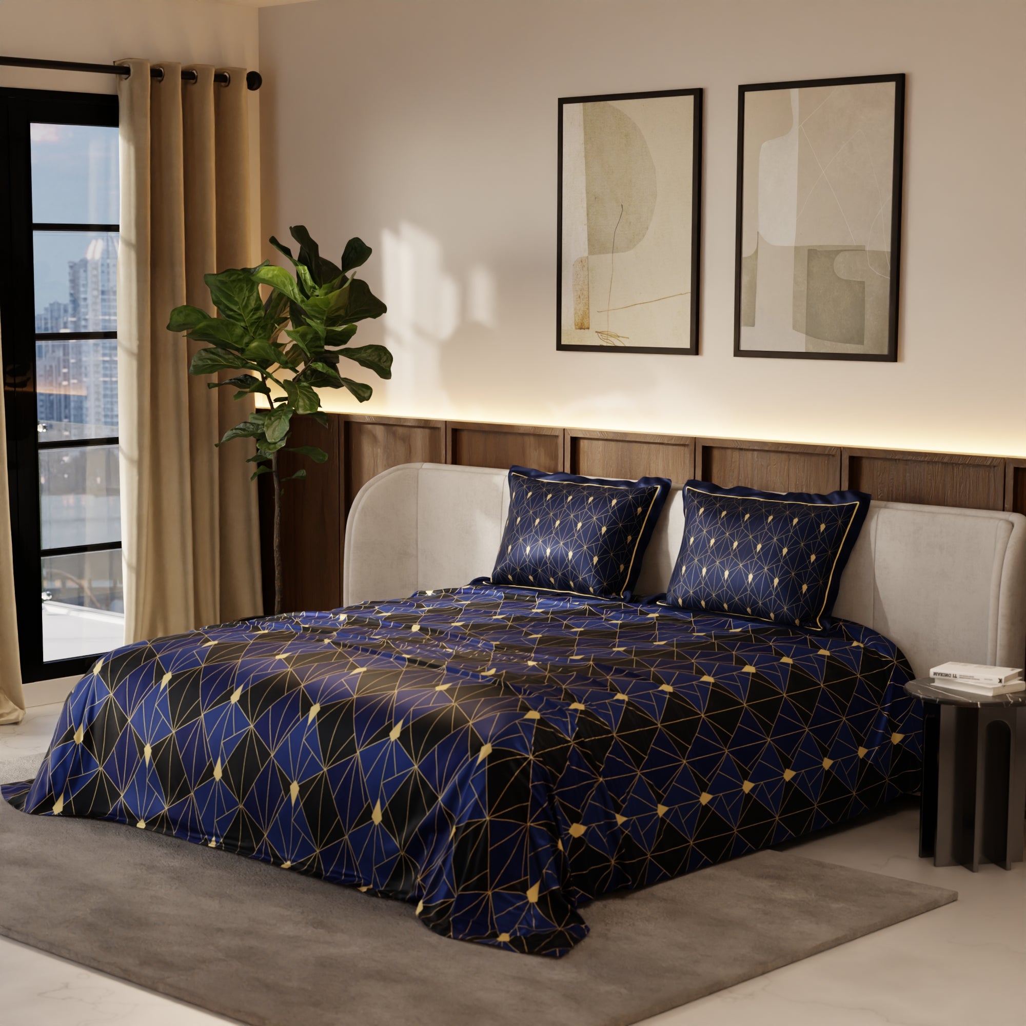 Navy Fiesta Bedsheet Set