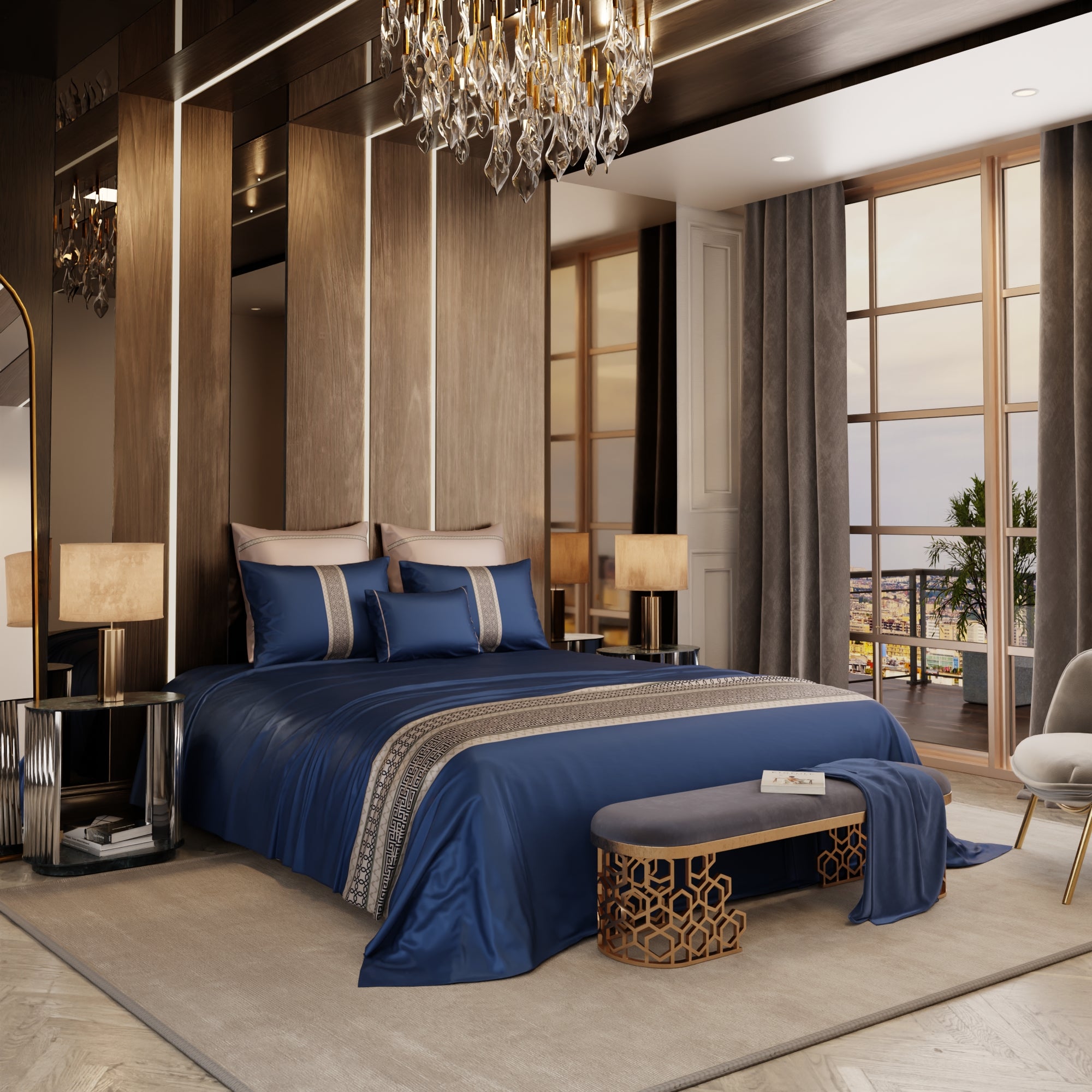 Sapphire Splendour 6 Piece Bedsheet Set