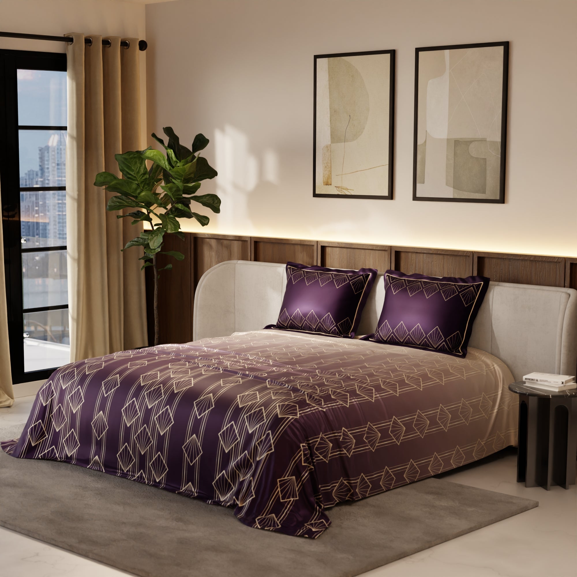 Plum Radiance Bedsheet Set
