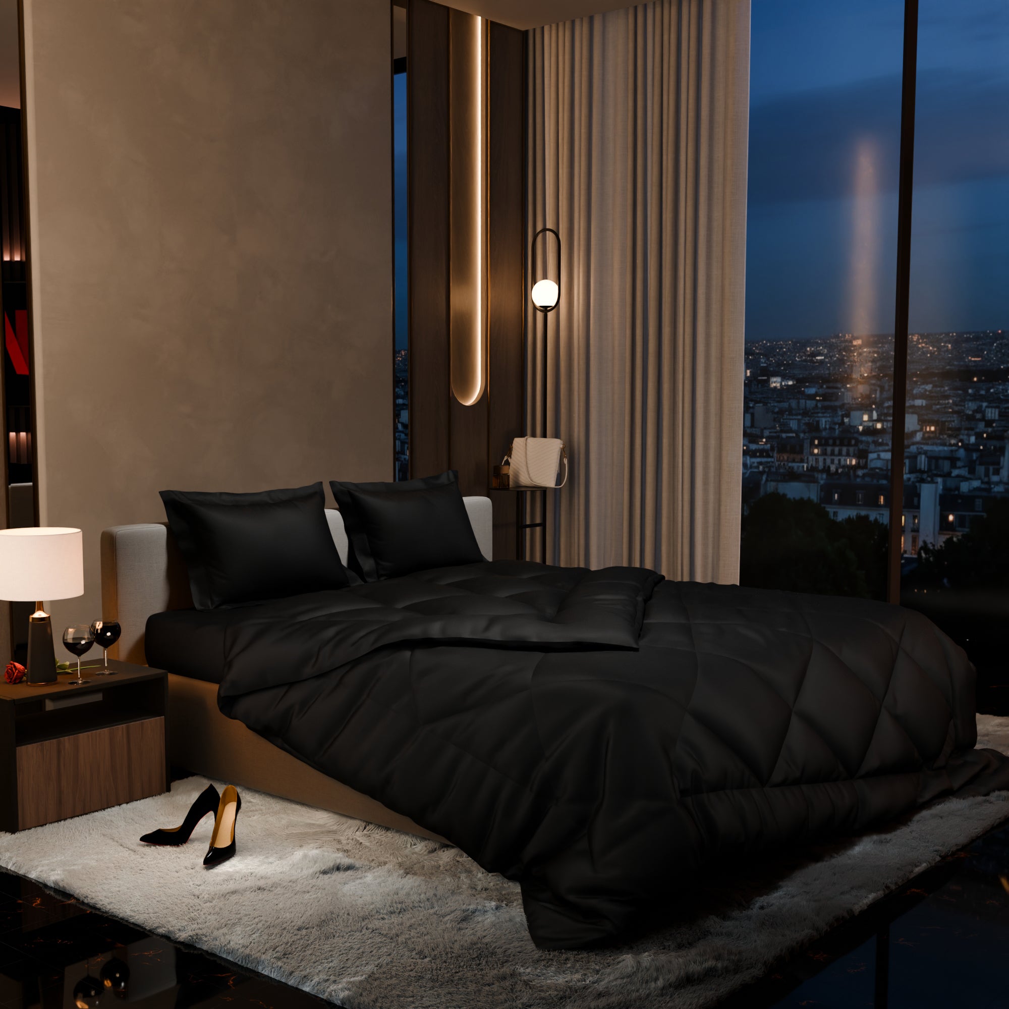 Midnight Black Comforter - Date Night Collection