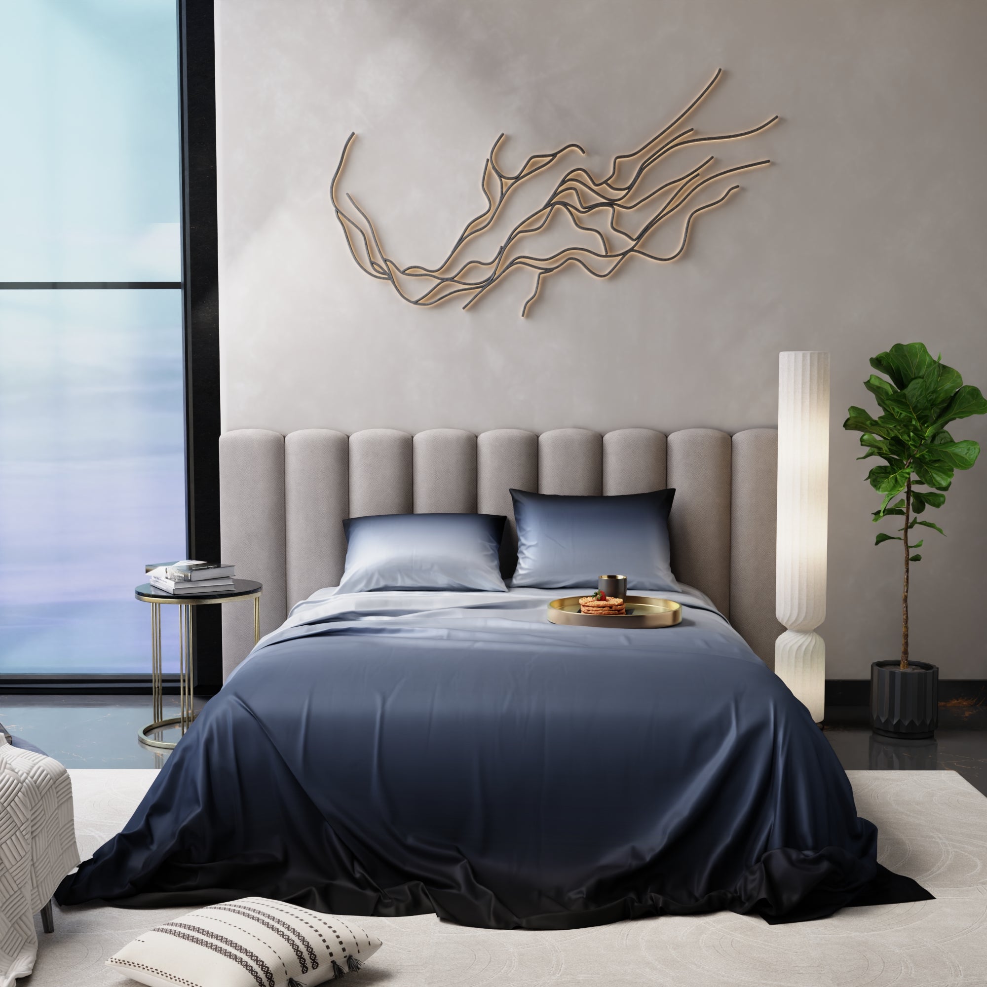 Moonlit Embrace Bedsheet Set