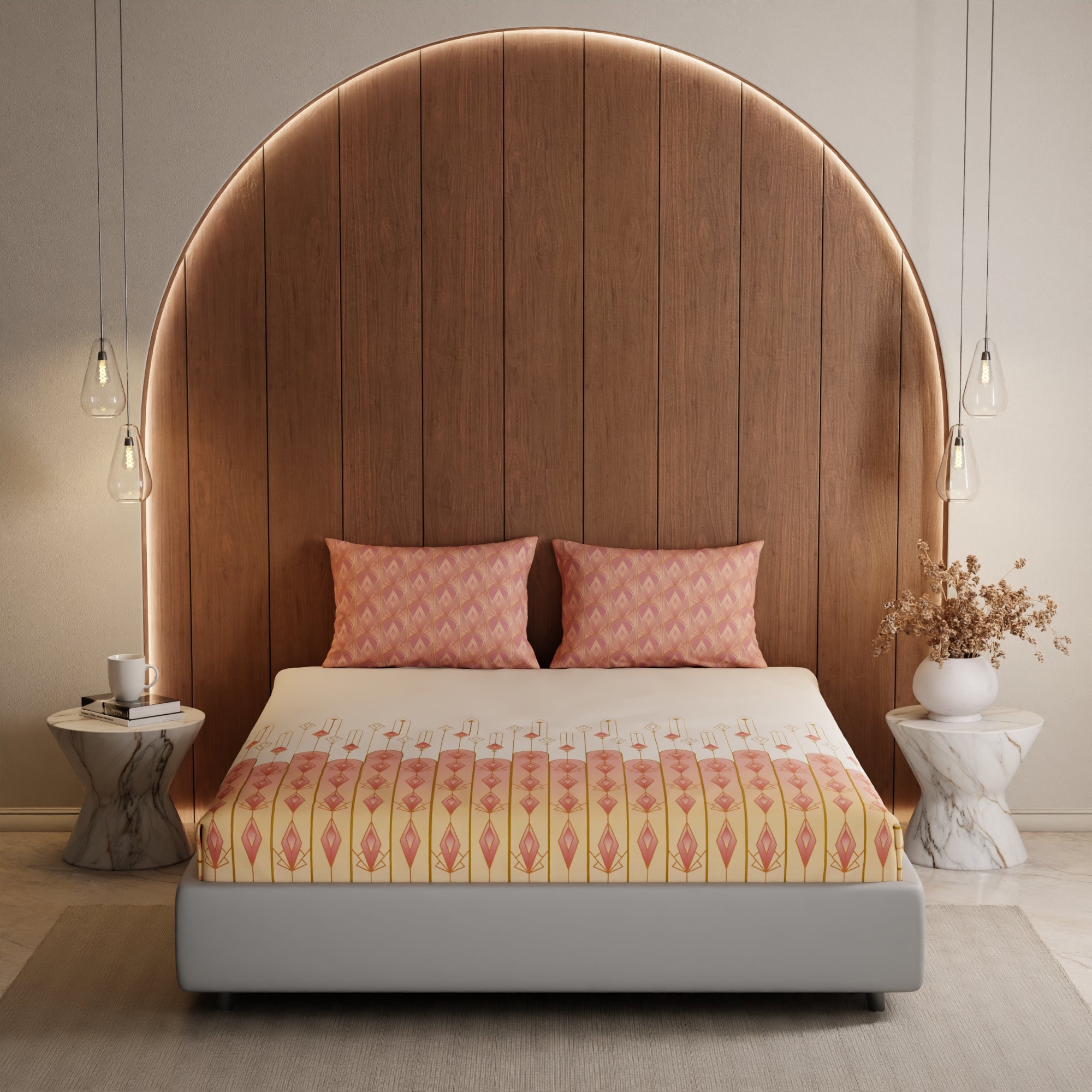 Blush Blossom Cotton Bedsheet Set