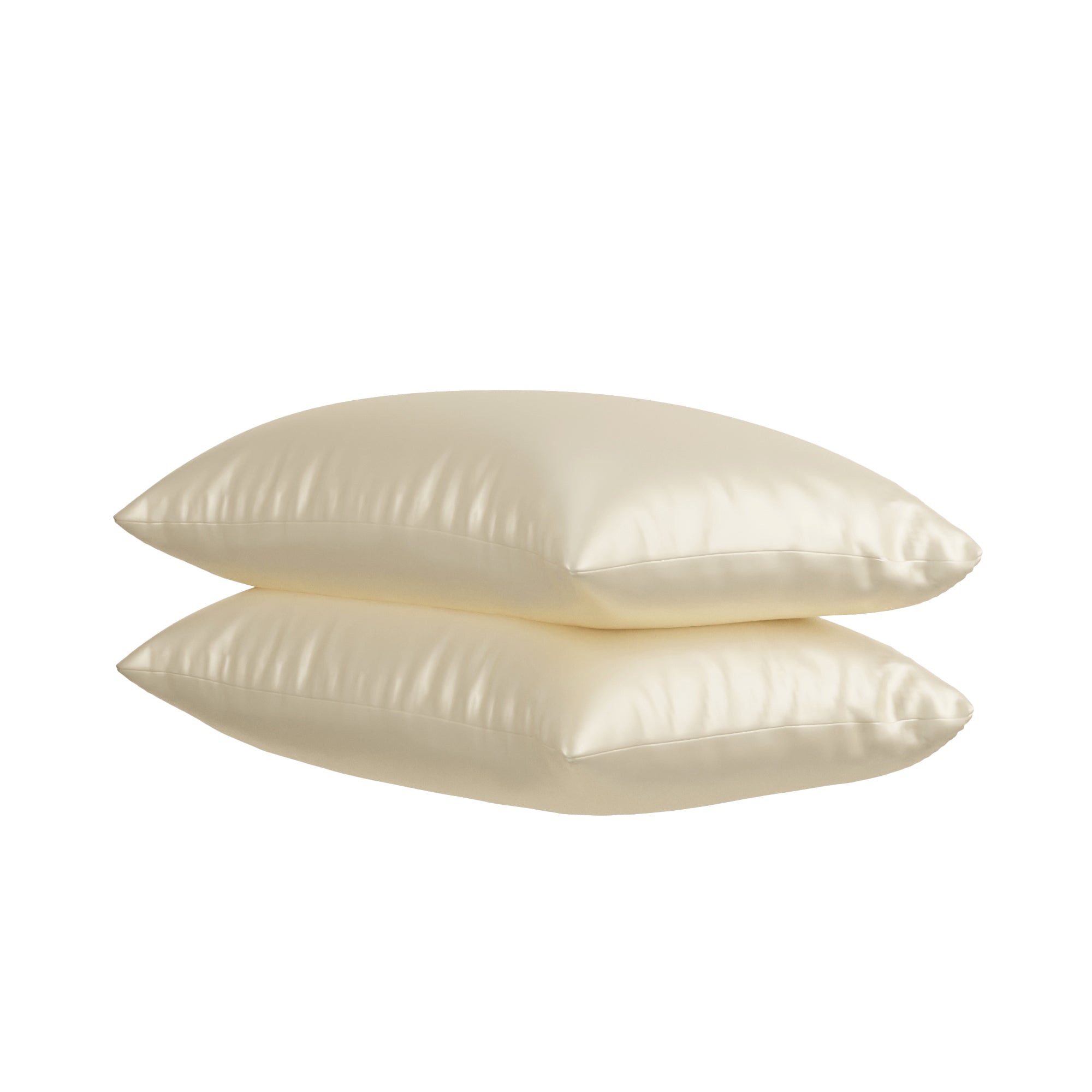 Silk-Like Charming Ivory Pillow Covers - Set of 2