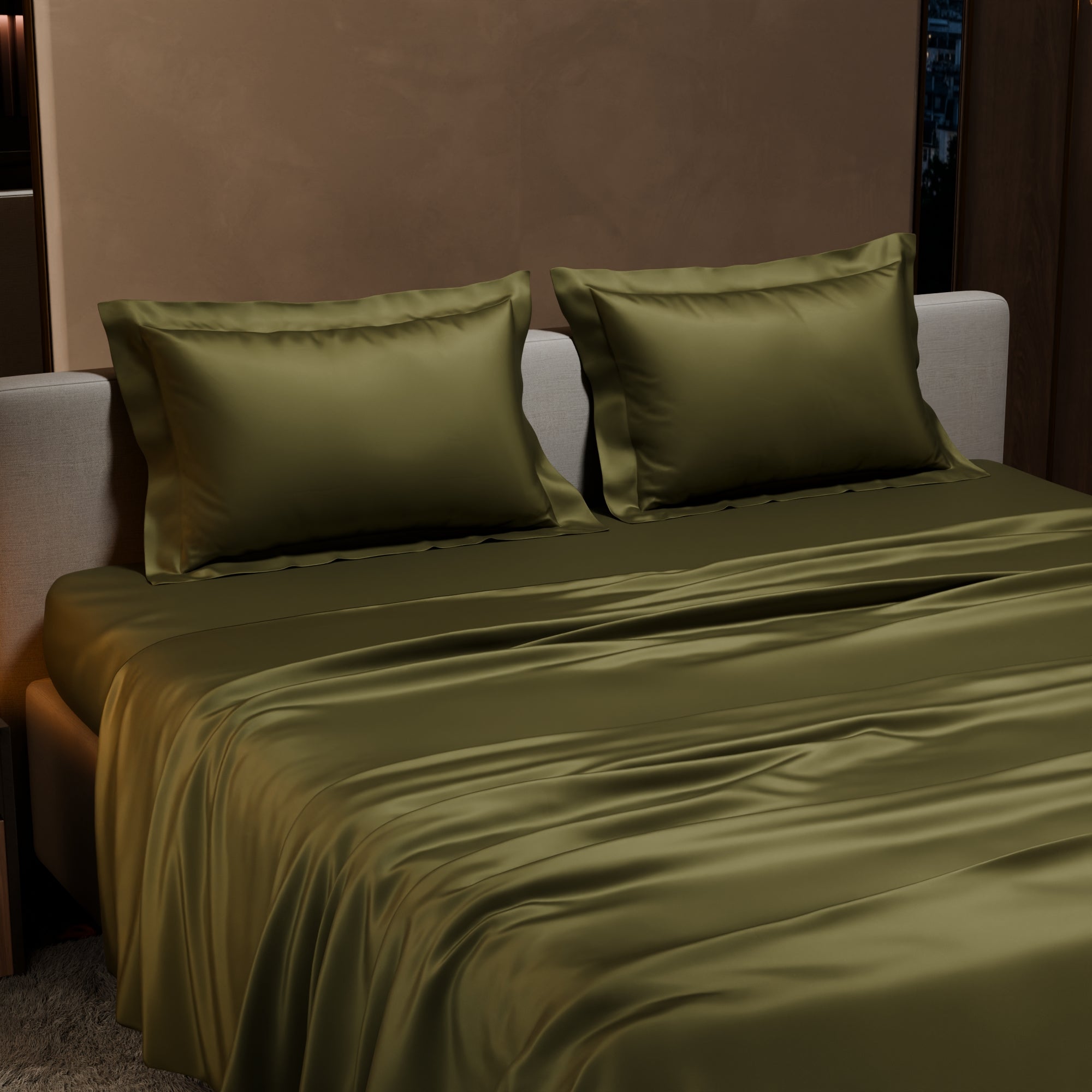 Olive Oasis Flat Bedsheet Set
