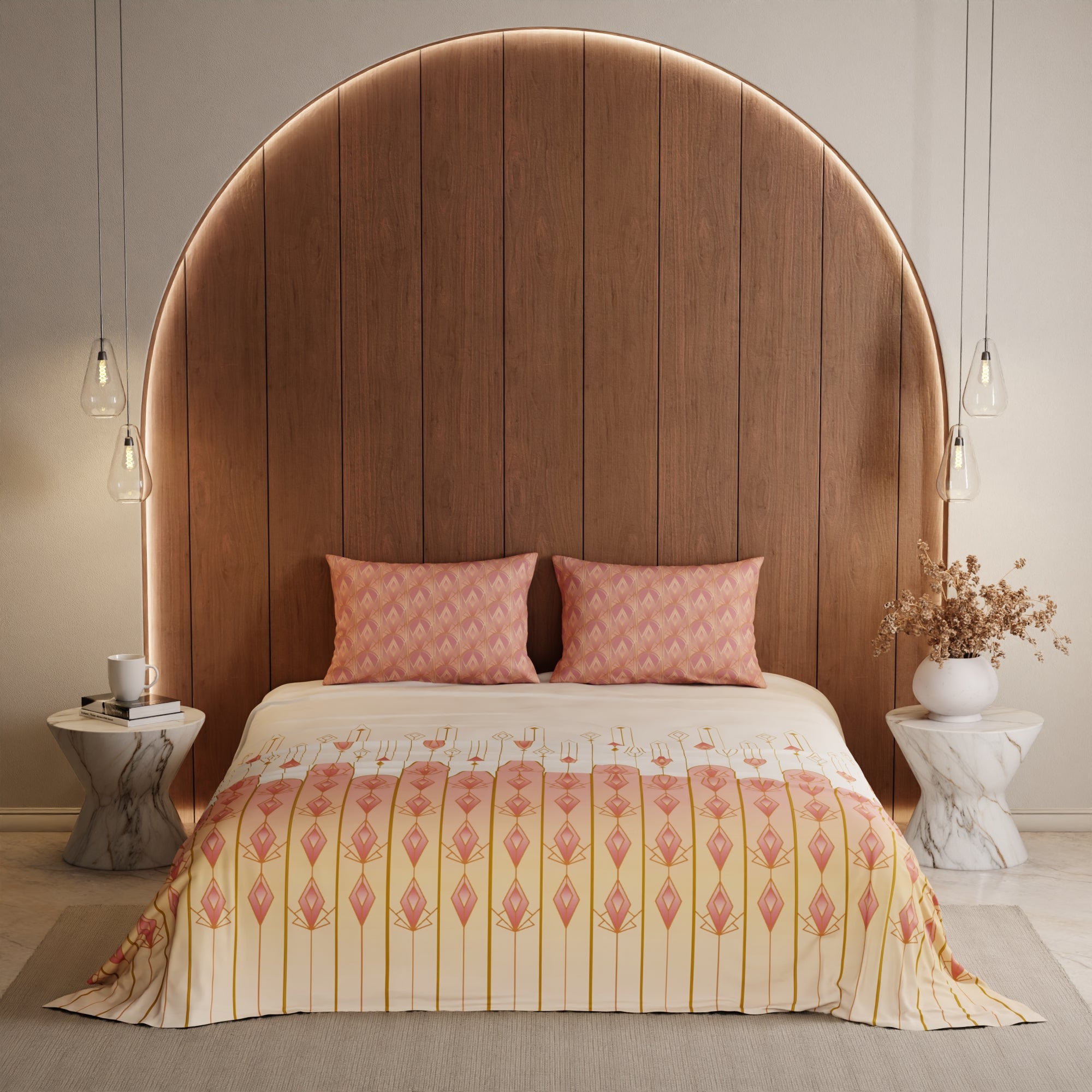 Blush Blossom Cotton Bedsheet Set