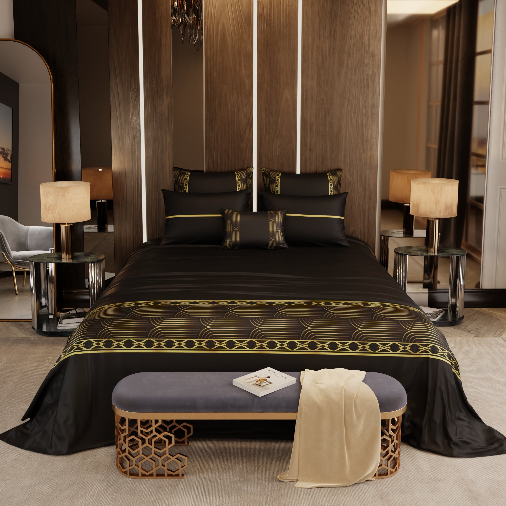 Midnight Gala 6 Piece Bedsheet Set