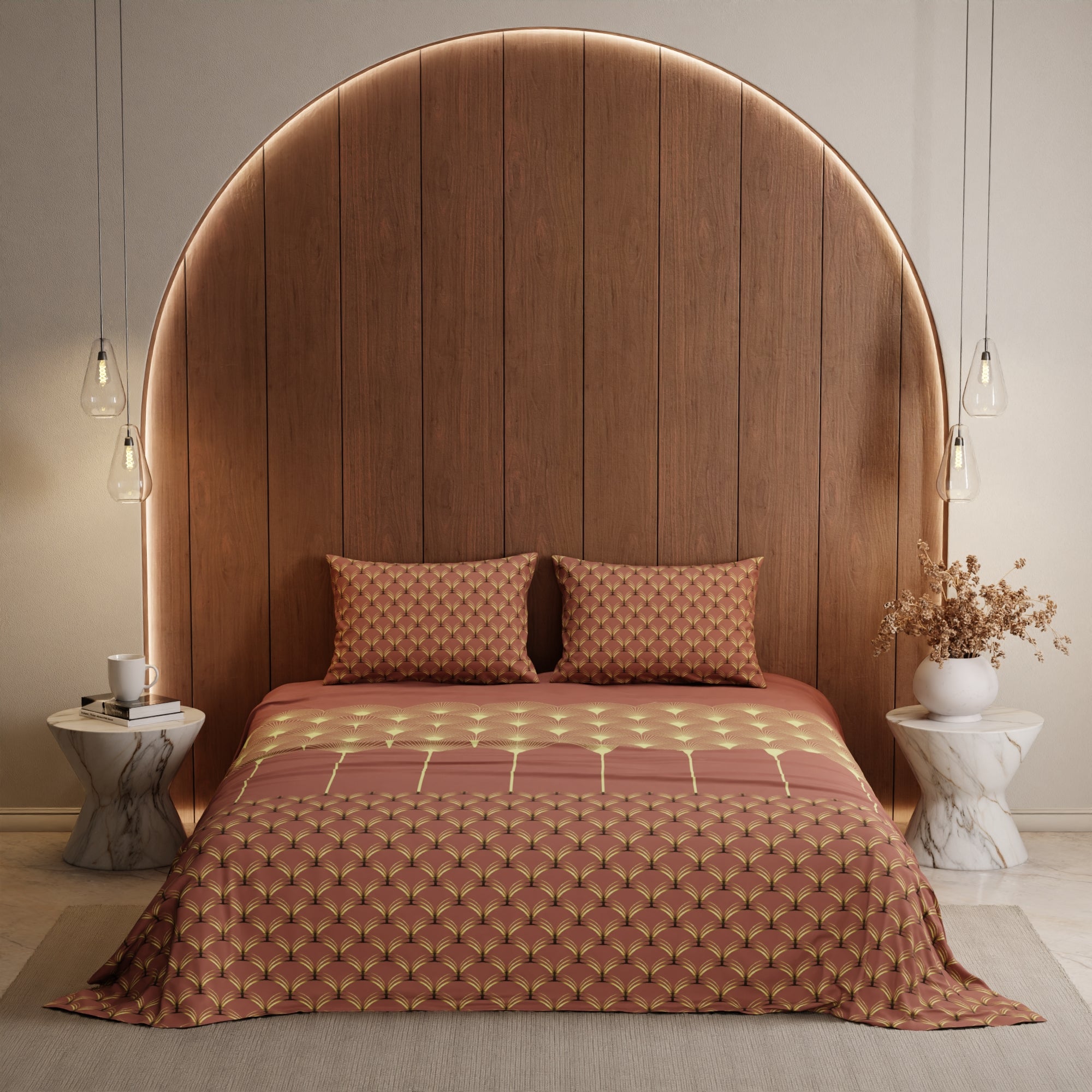Ember Glow Cotton Bedsheet Set