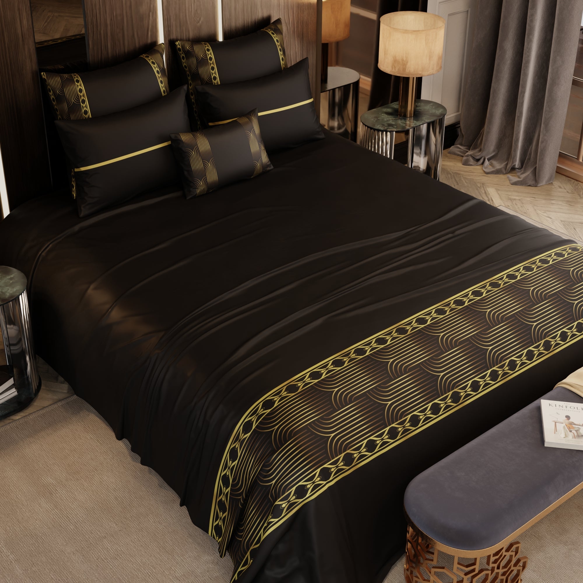 Midnight Gala 6 Piece Bedsheet Set