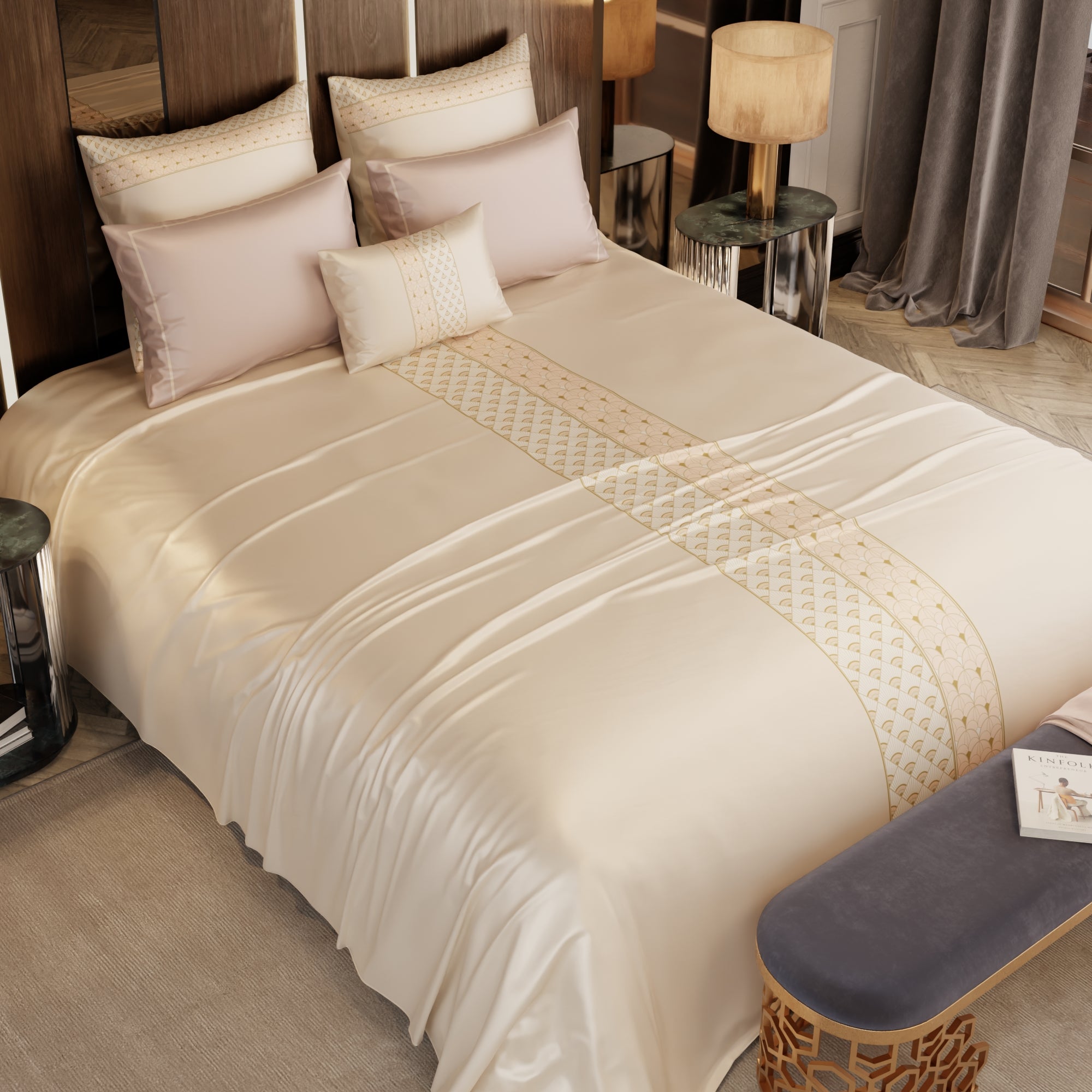 Queen's Blush 6 Piece Bedsheet Set