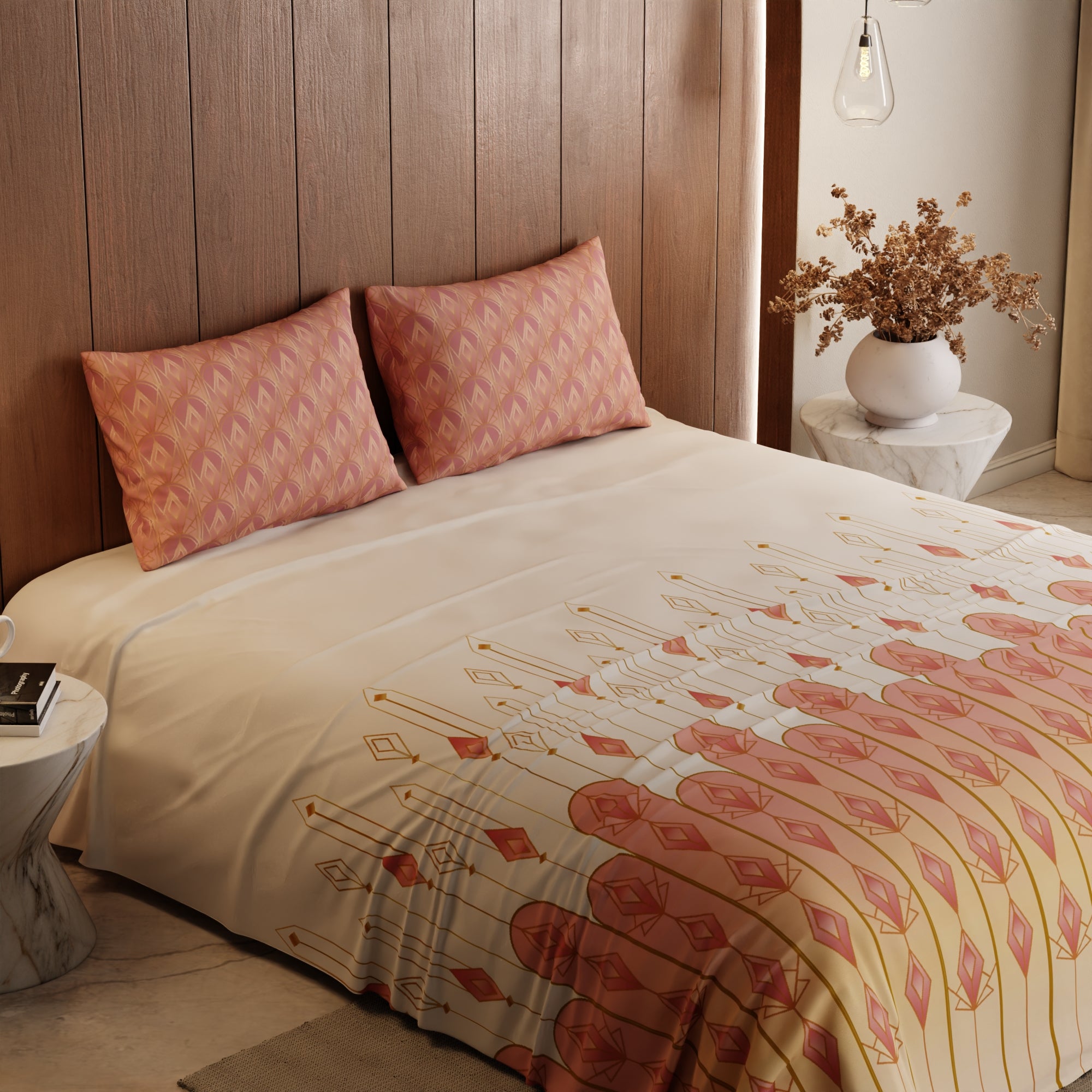 Blush Blossom Cotton Bedsheet Set