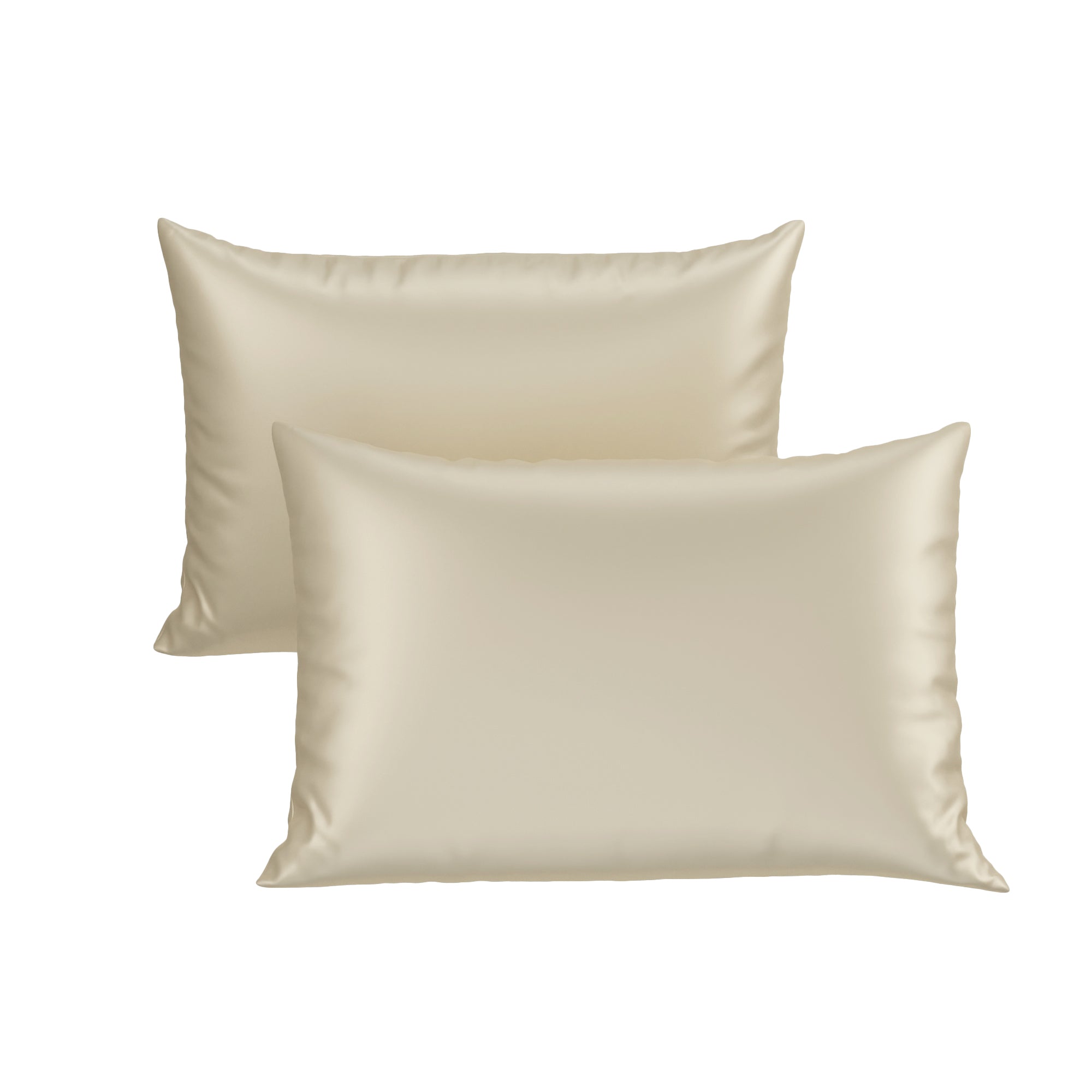 Silk-Like Charming Ivory Pillow Covers - Set of 2