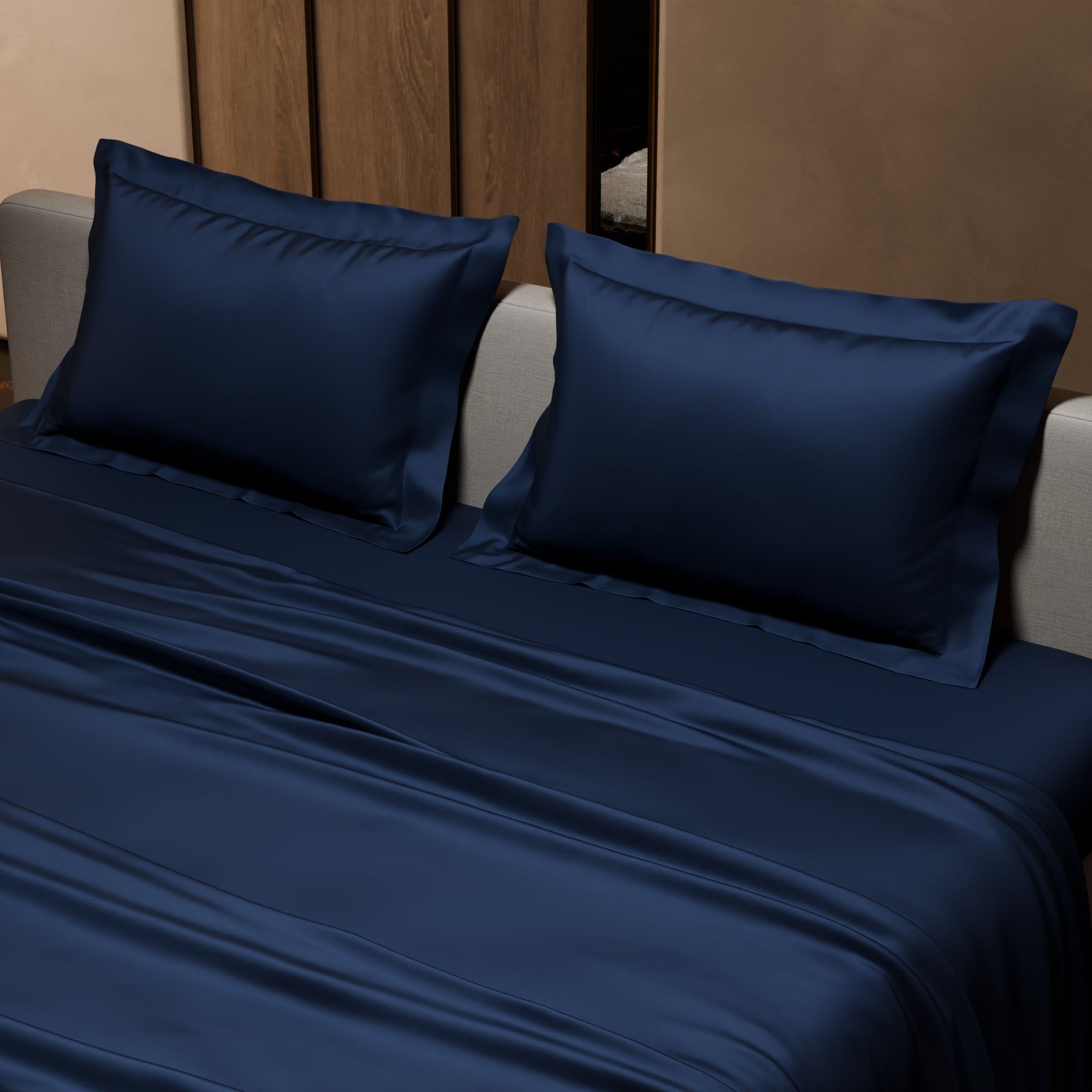 Mystique Blue Flat Bedsheet Set