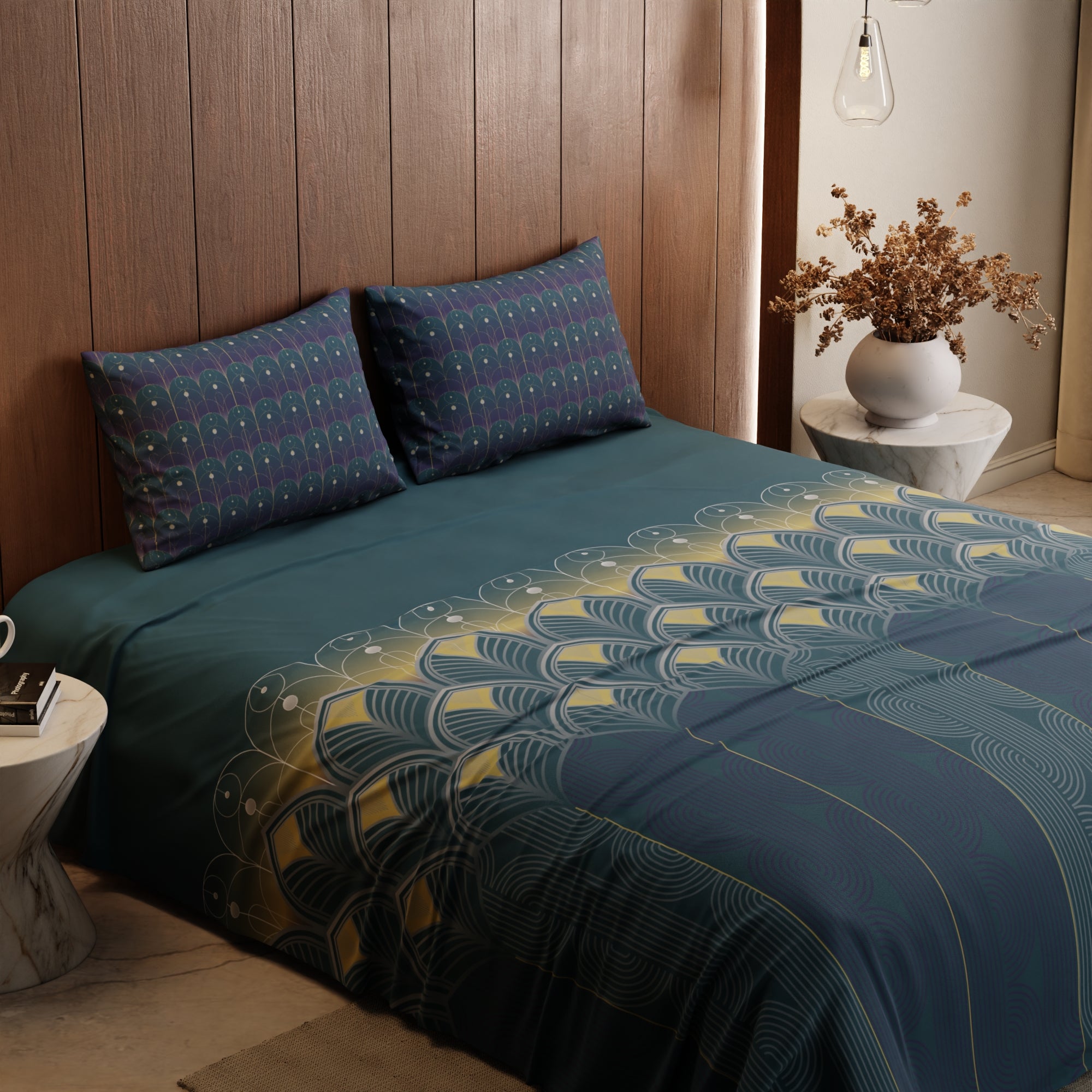 Moonlit Melody Cotton Bedsheet Set