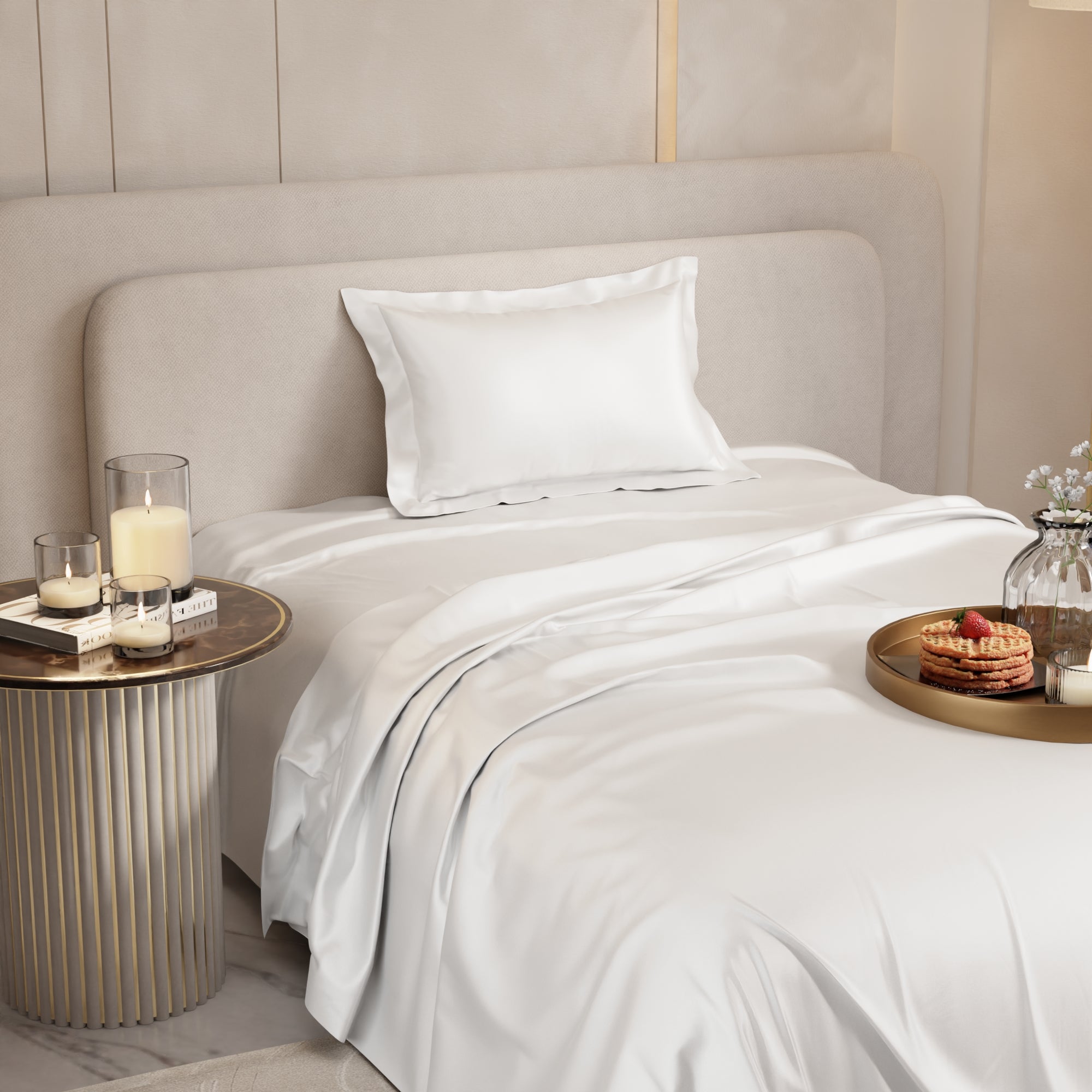 Vanilla White Flat Bedsheet Set