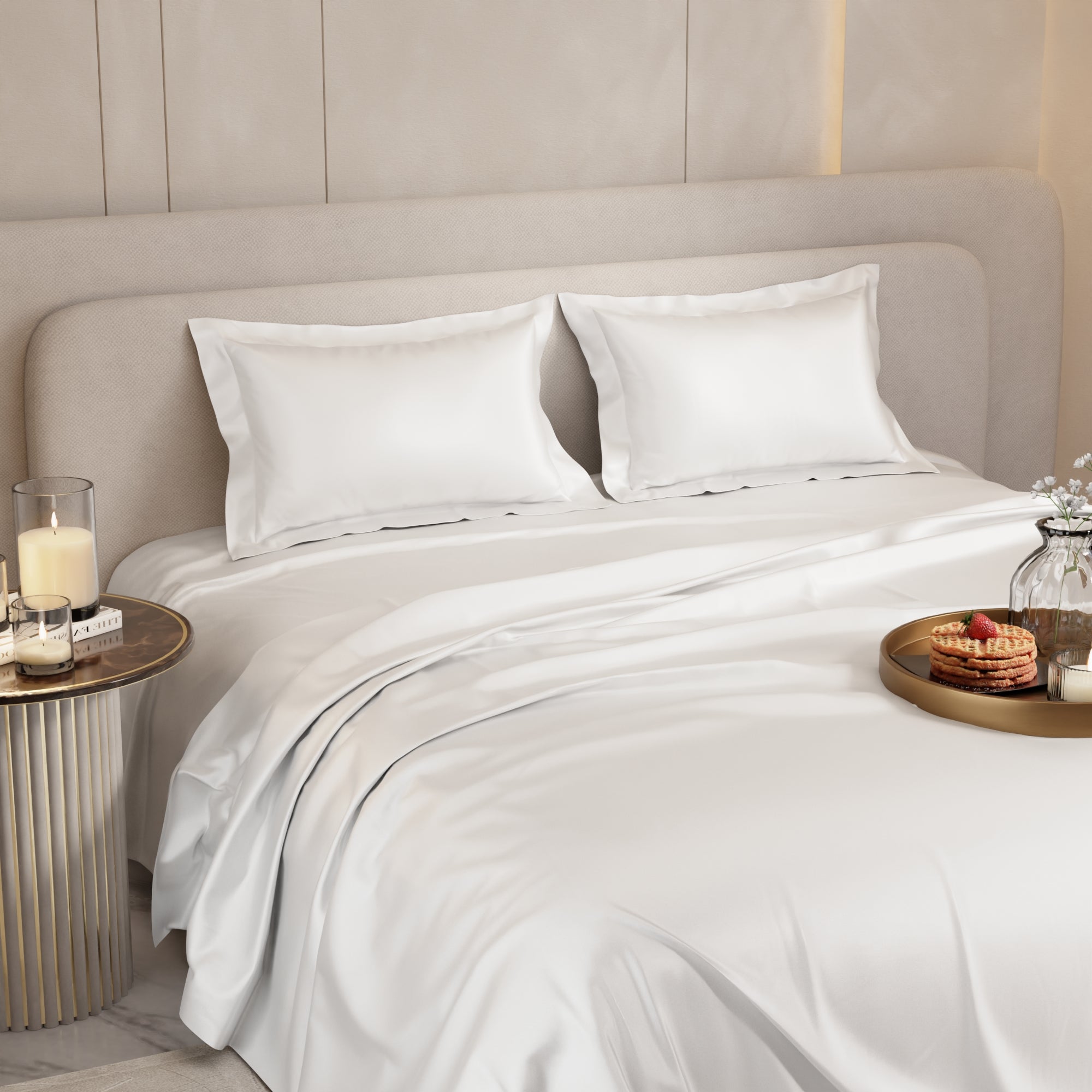 Vanilla White Flat Bedsheet Set