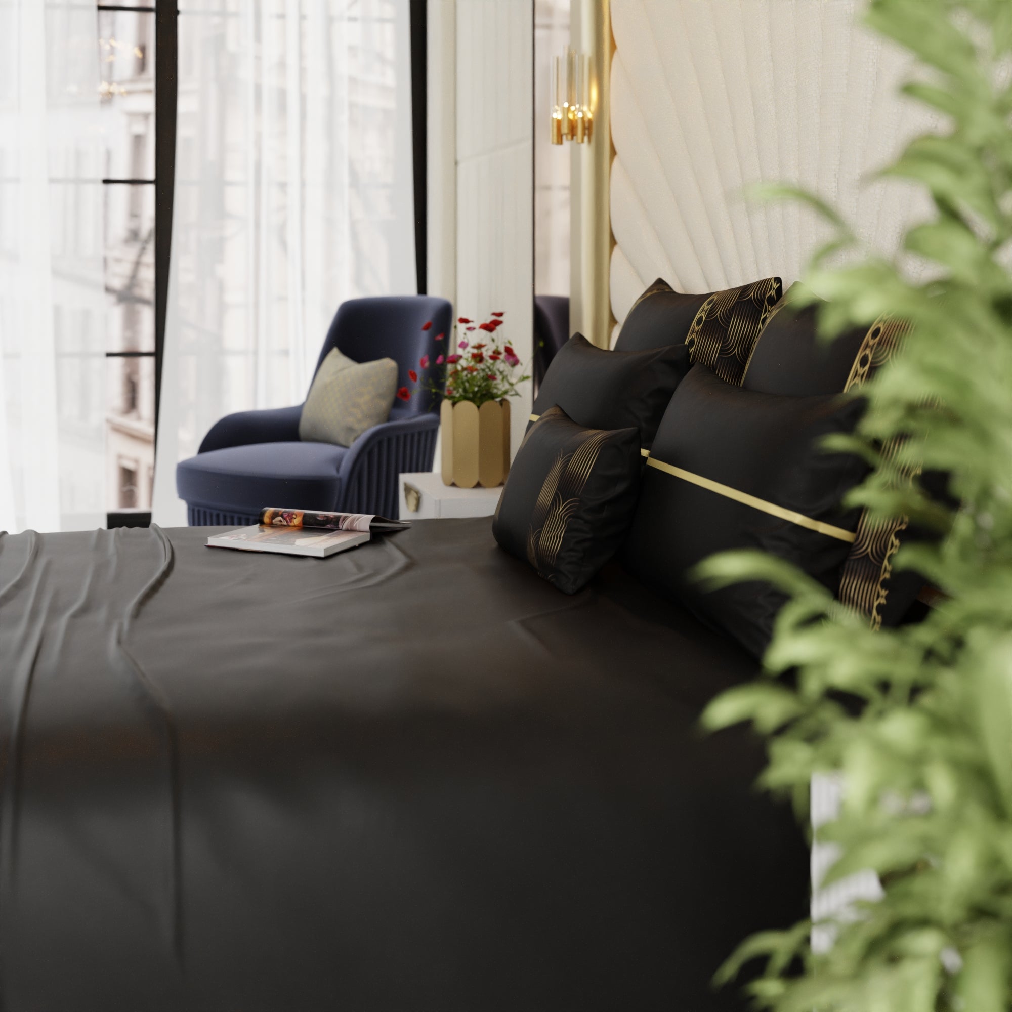 Midnight Gala 6 Piece Bedsheet Set