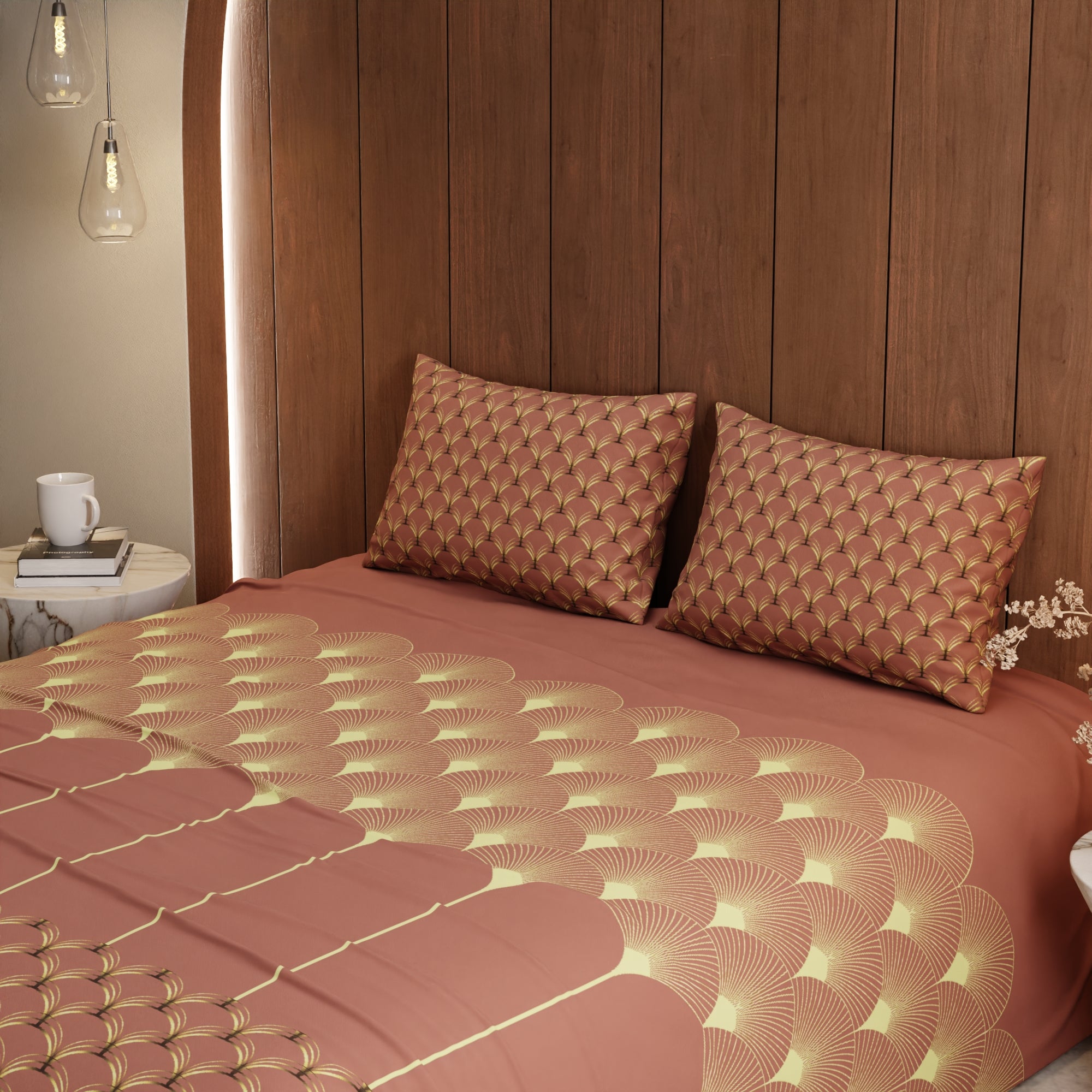Ember Glow Cotton Bedsheet Set