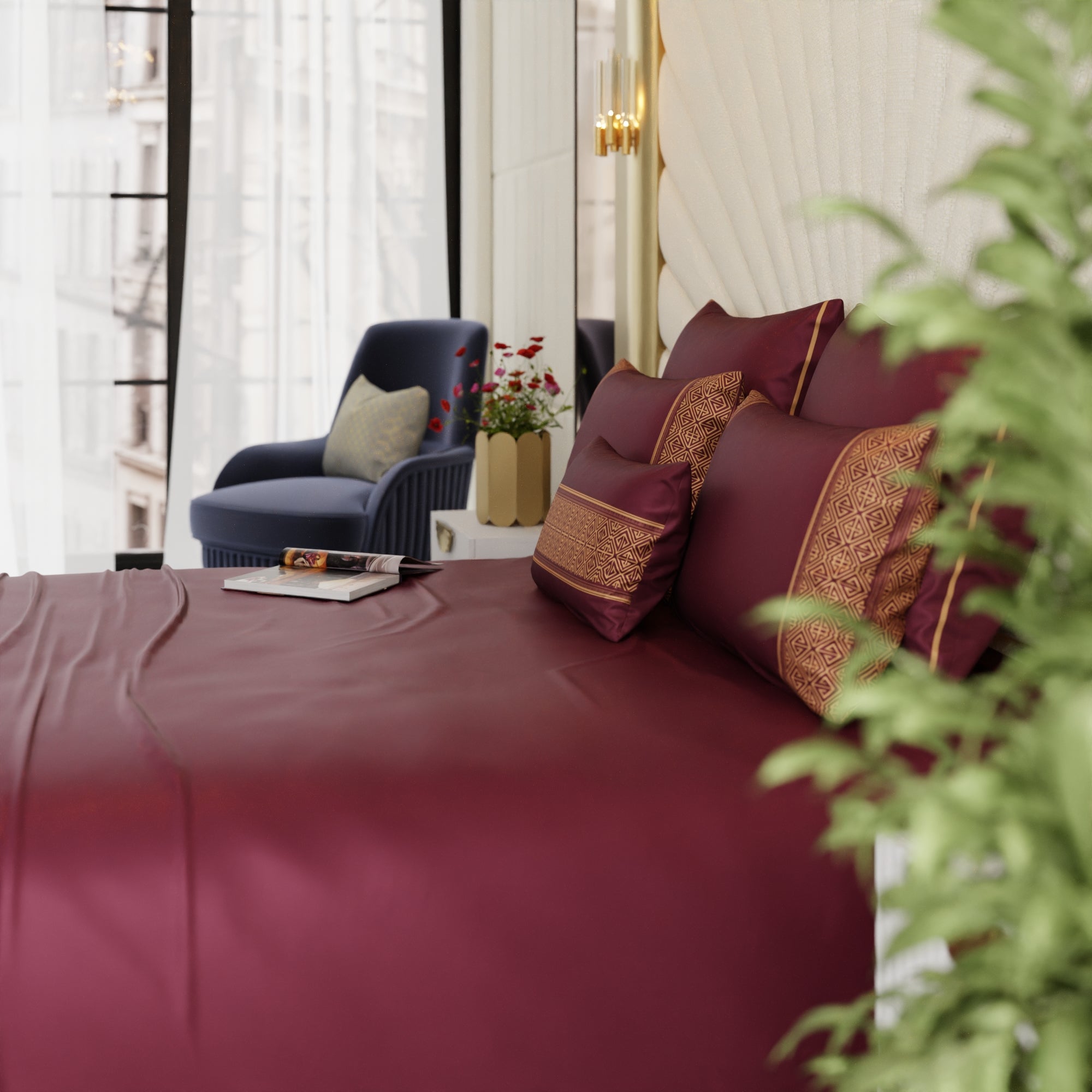Majesty's Merlot 6 Piece Bedsheet Set