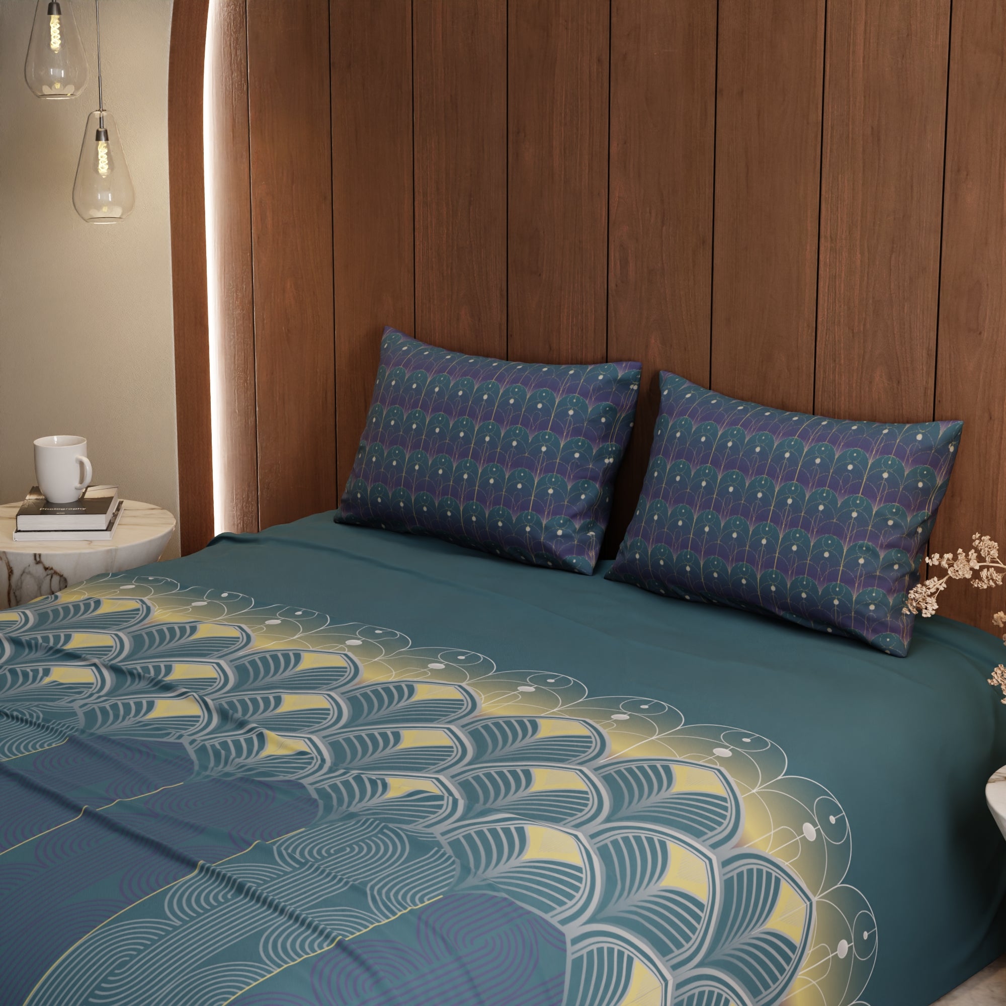 Moonlit Melody Cotton Bedsheet Set