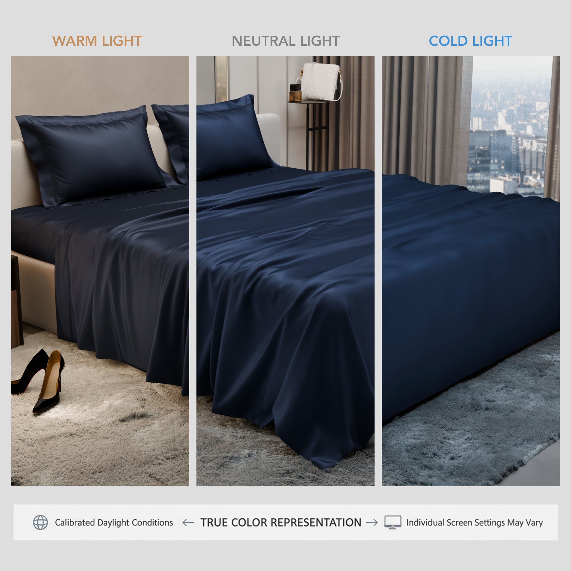 Mystique Blue Flat Bedsheet Set