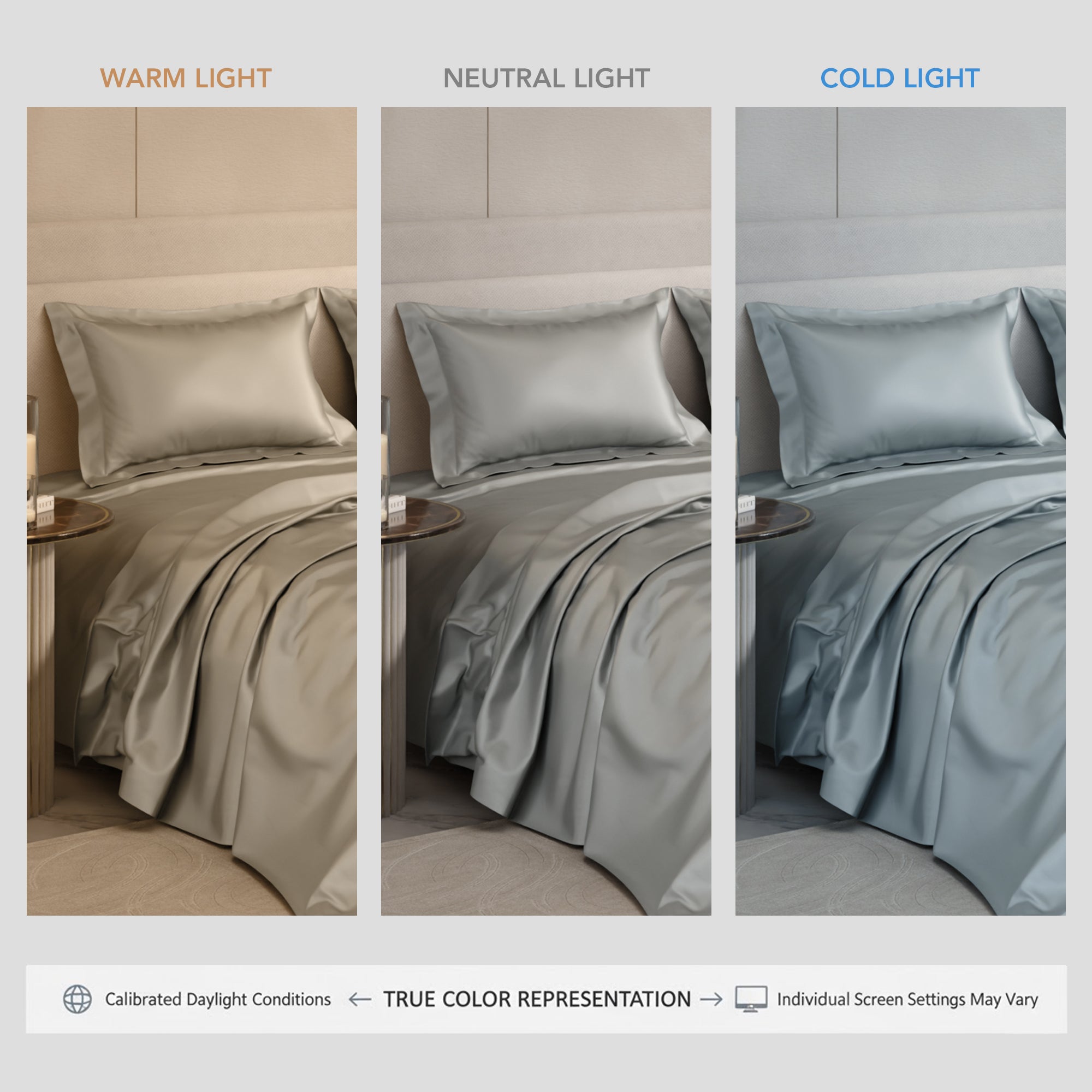 Harbour Mist Grey Flat Bedsheet Set