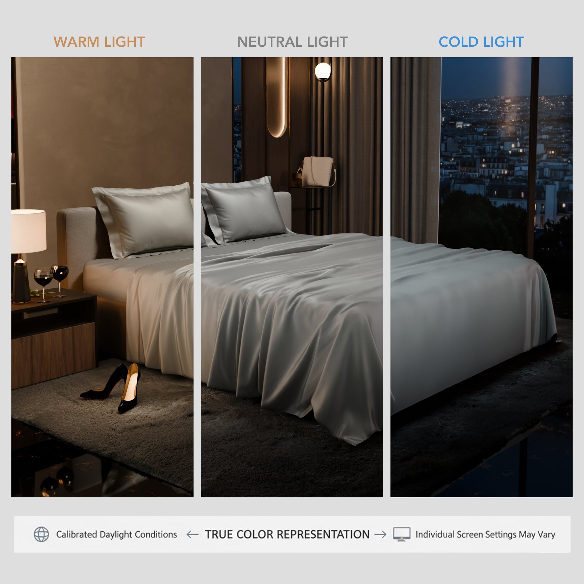 Harbour Mist Grey Flat Bedsheet Set