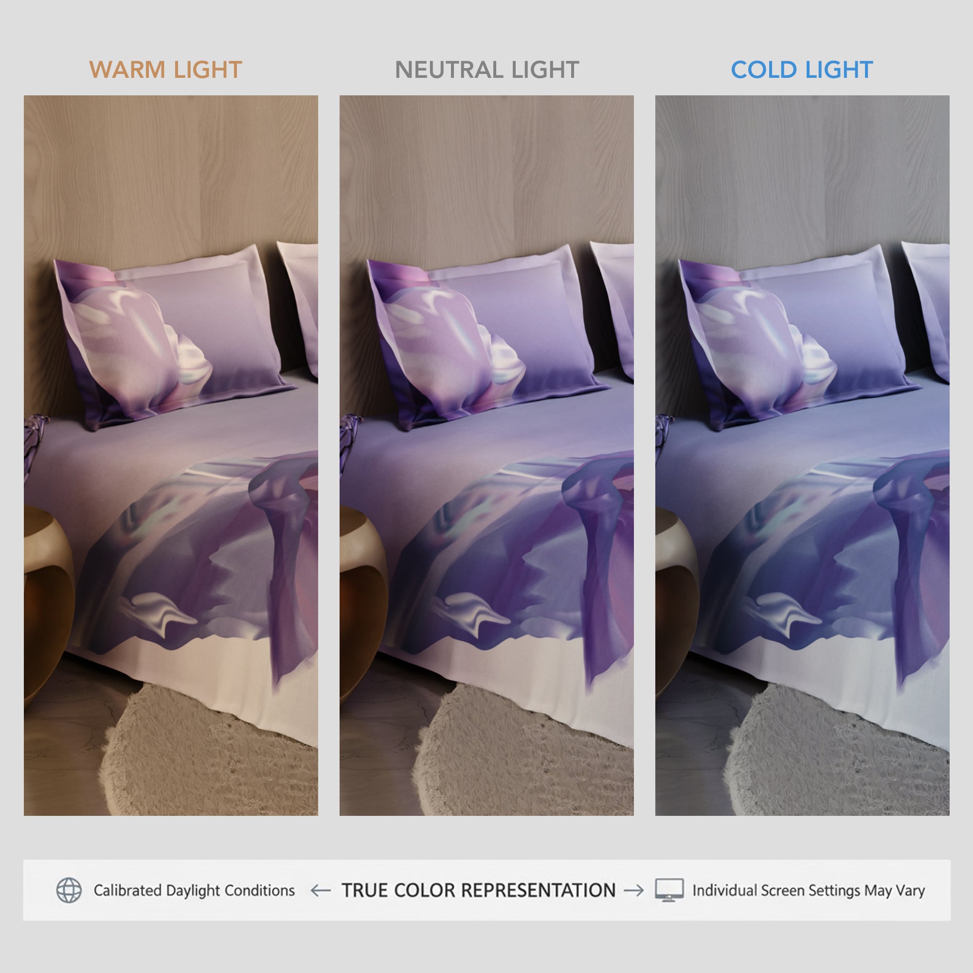 Lilac Twirl 100% Cotton Bedsheet Set