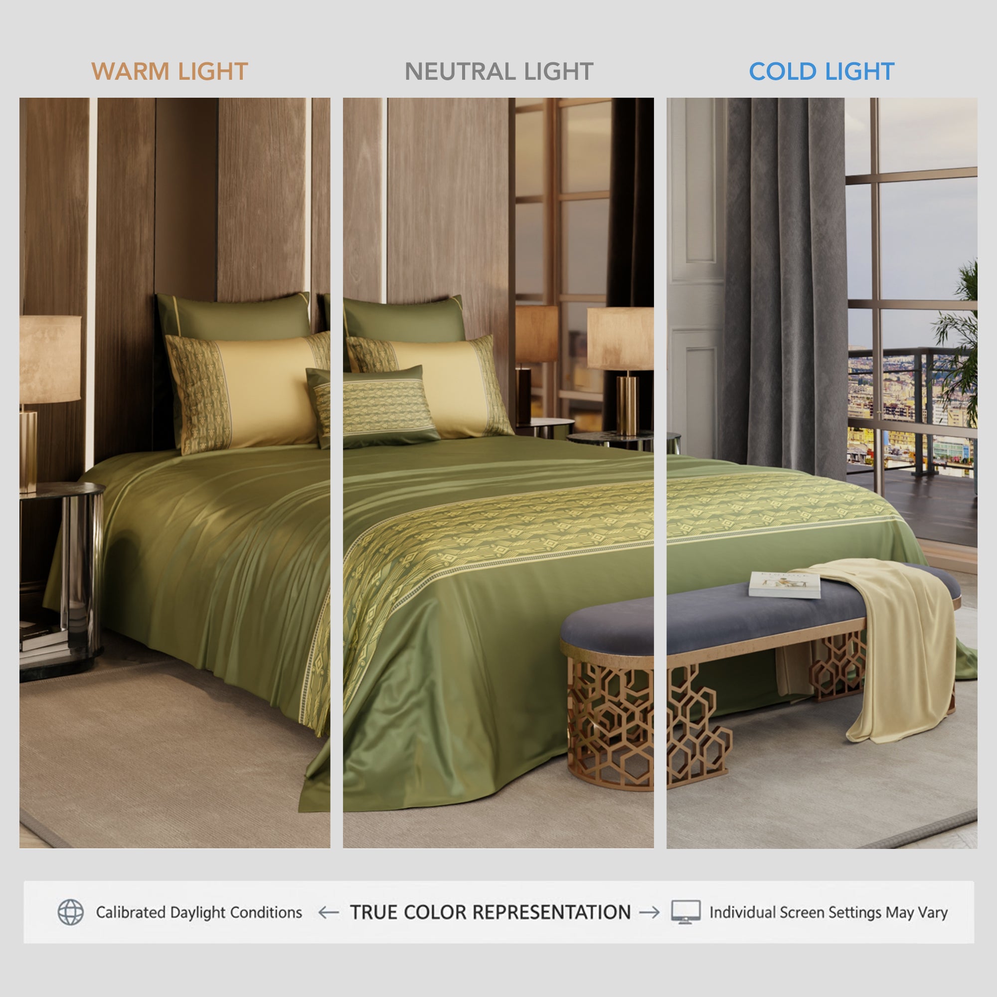 Regal Olive 6 Piece Bedsheet Set