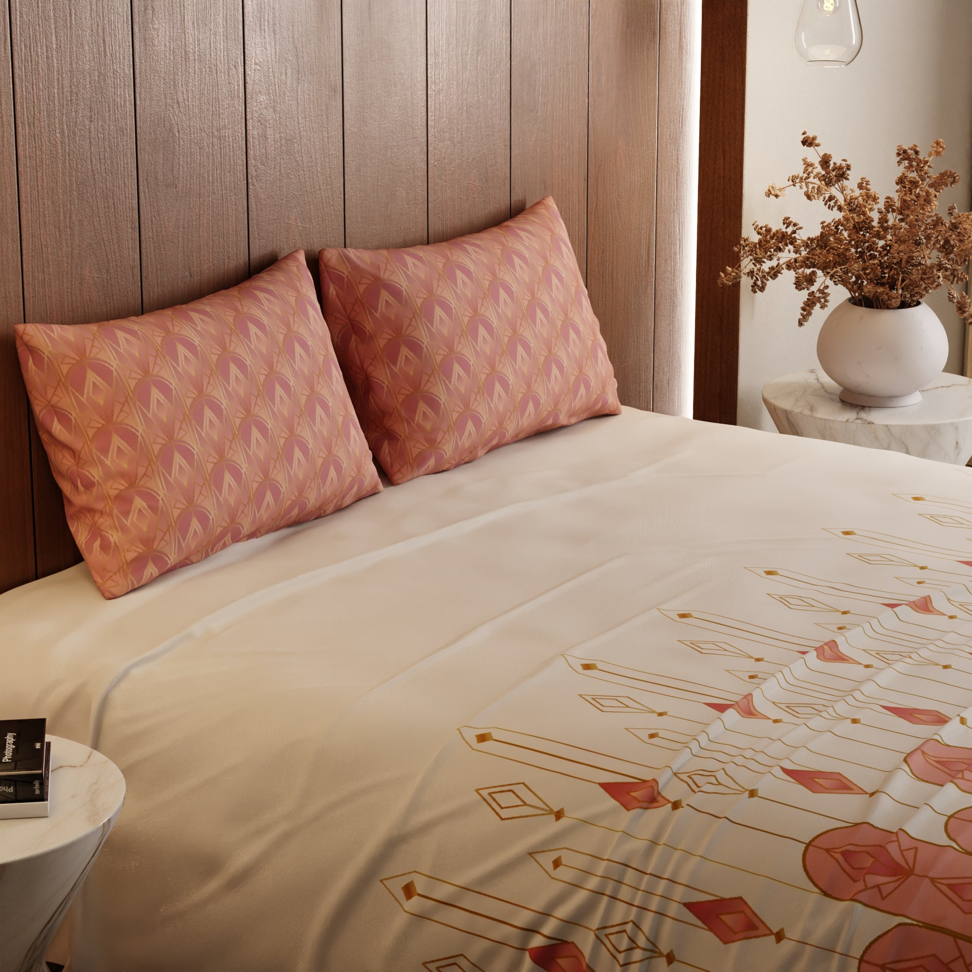 Blush Blossom Cotton Bedsheet Set