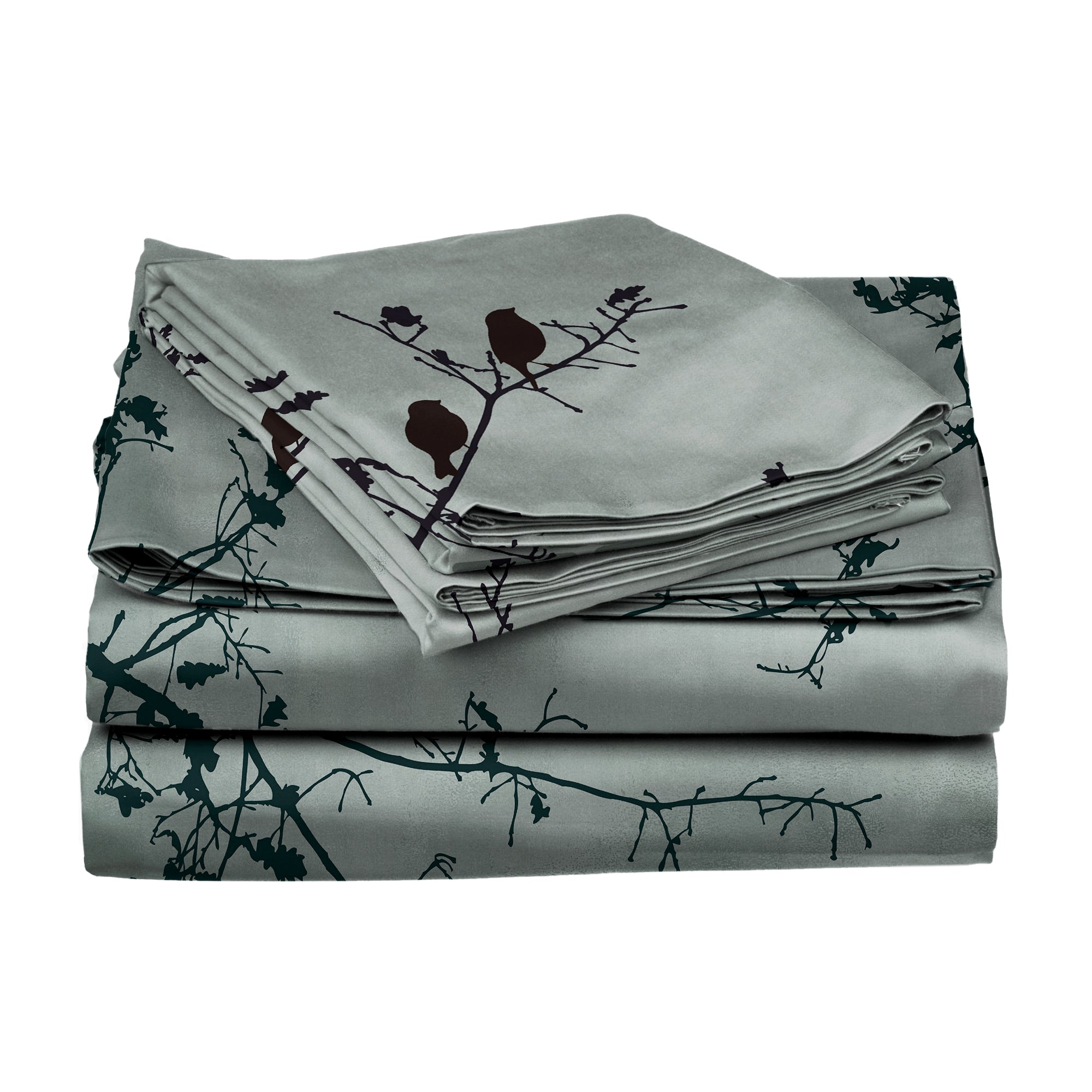 Teal Perch 100% Cotton Bedsheet Set