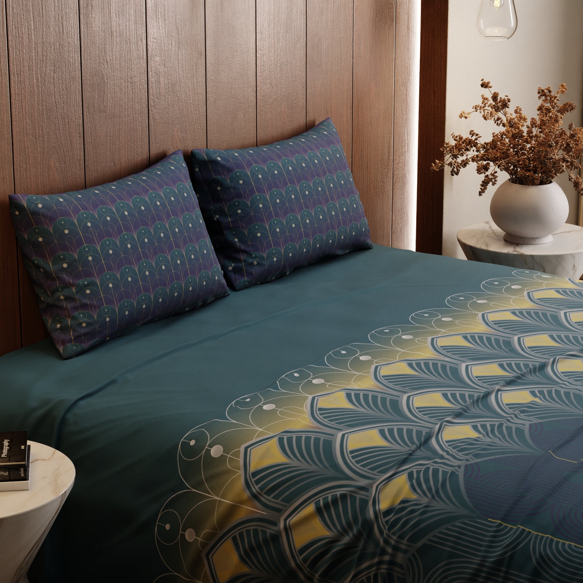 Moonlit Melody Cotton Bedsheet Set