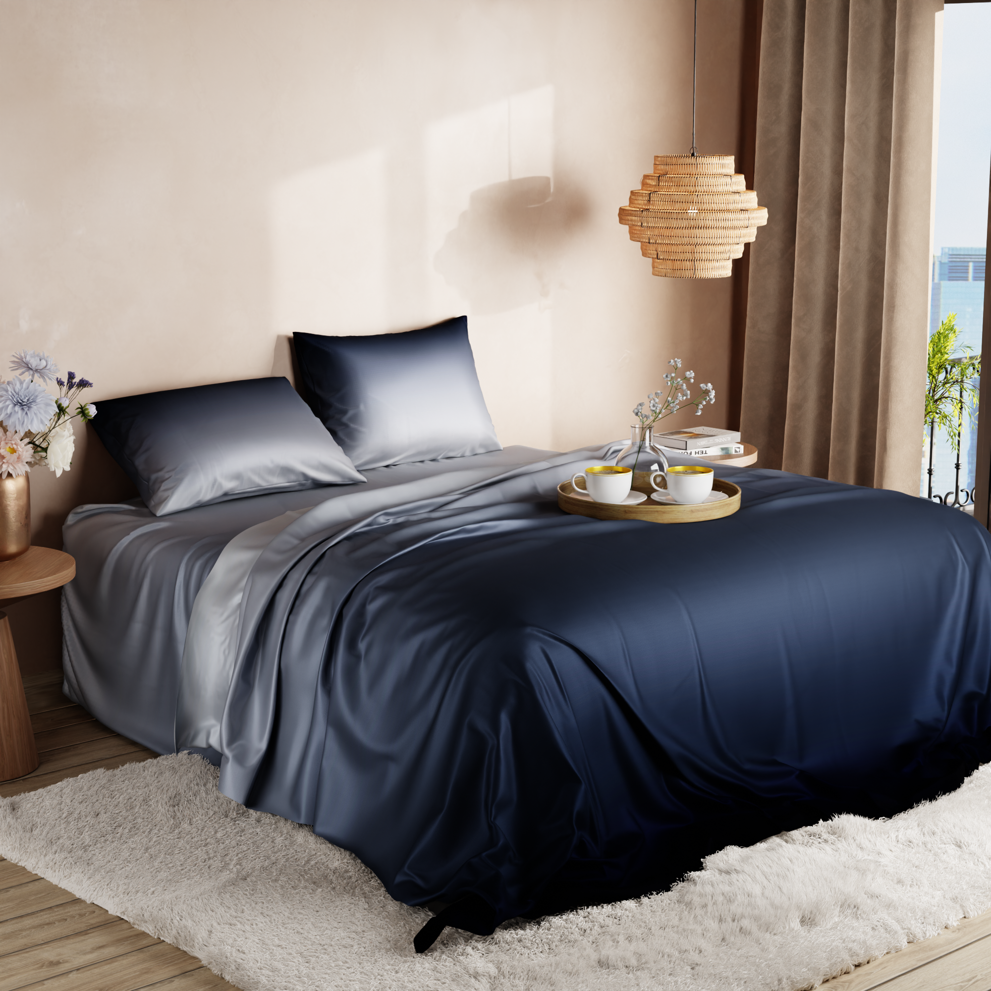 Moonlit Embrace Bedsheet Set