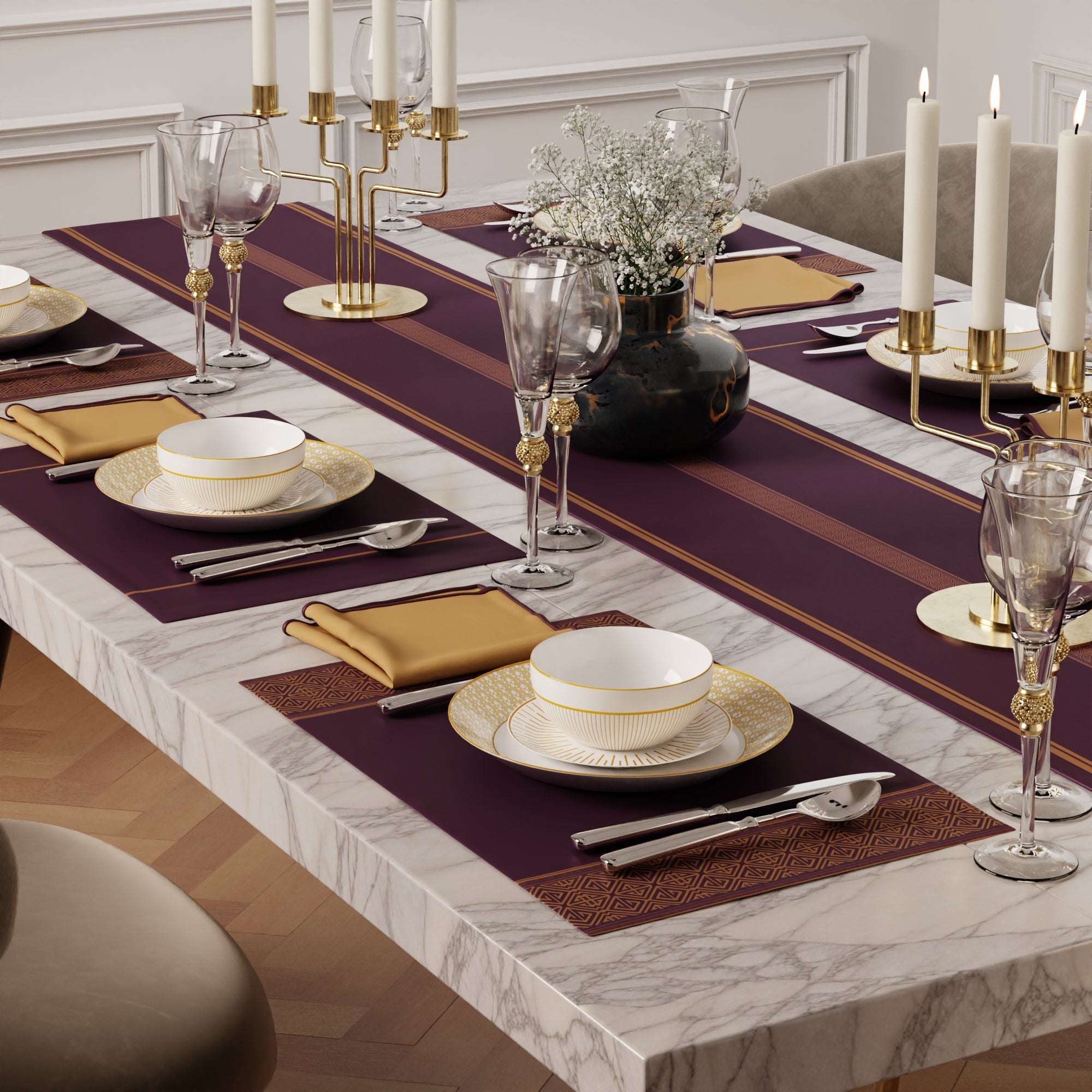 Scarlet Feast Table Linen Set