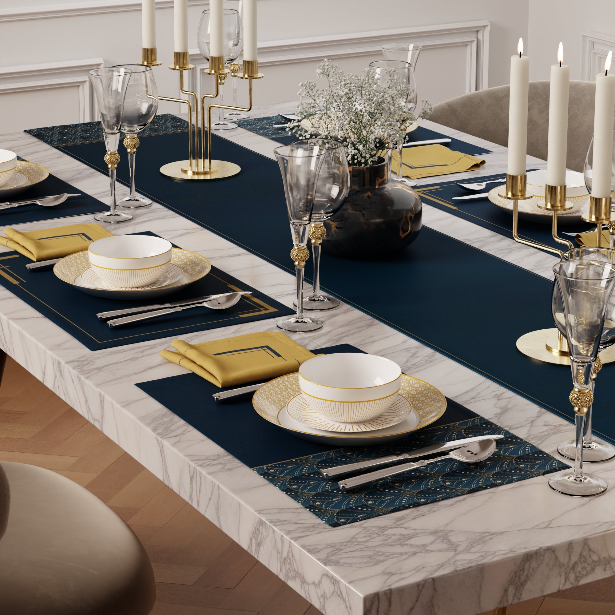 Teal Revelry Table Linen Set