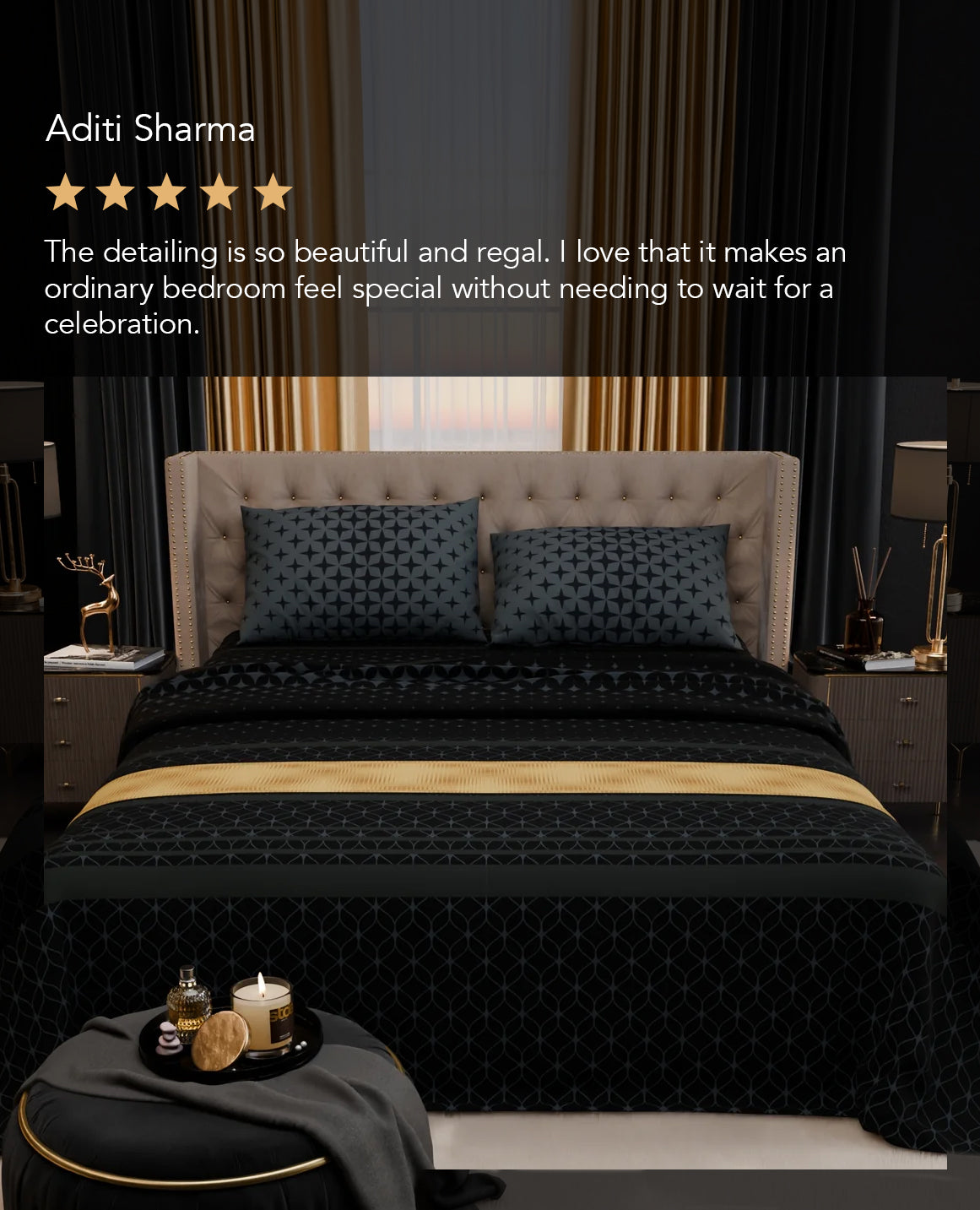 Midnight Crest Cotton Bedsheet Set