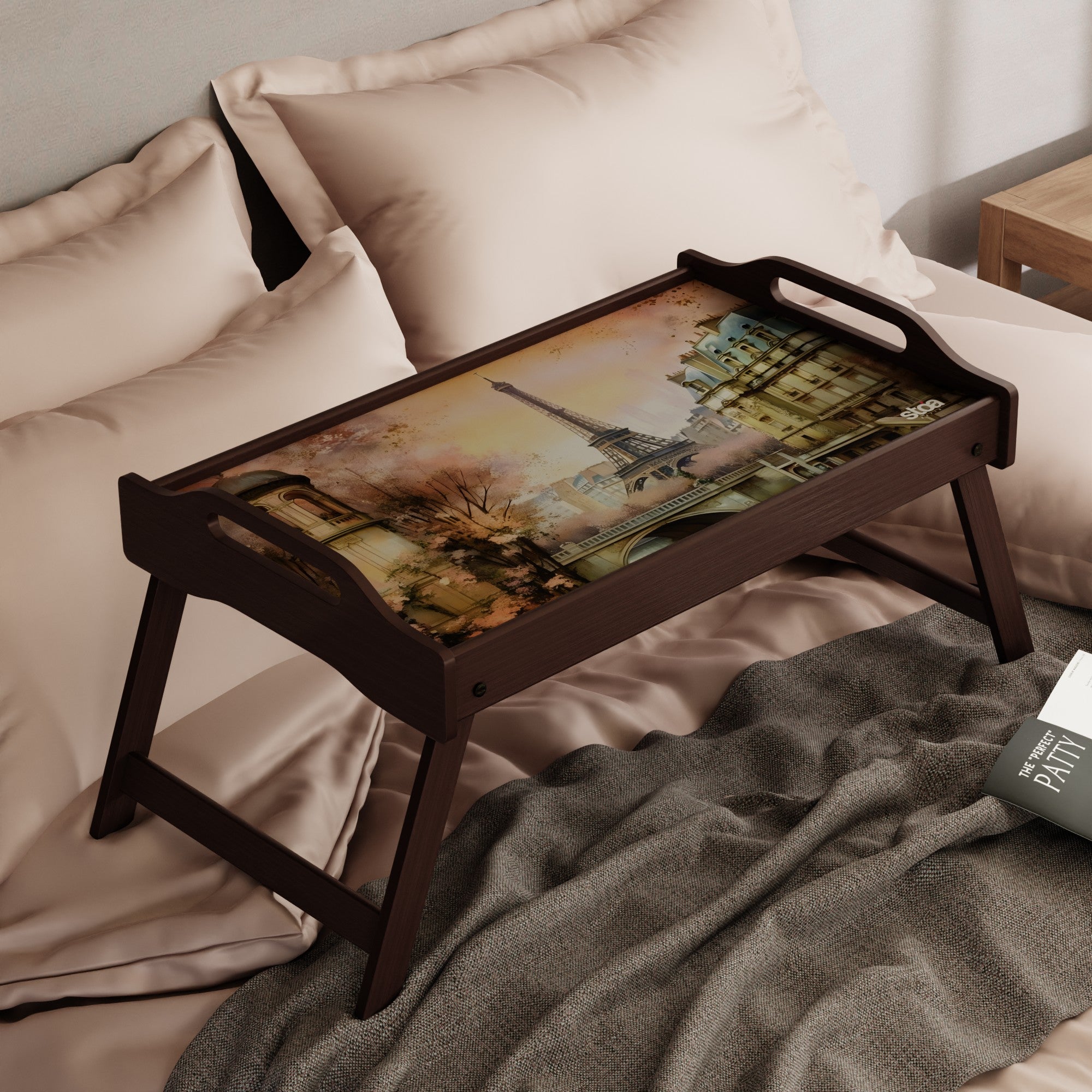 Paris in Cherry Blossom Tray Table