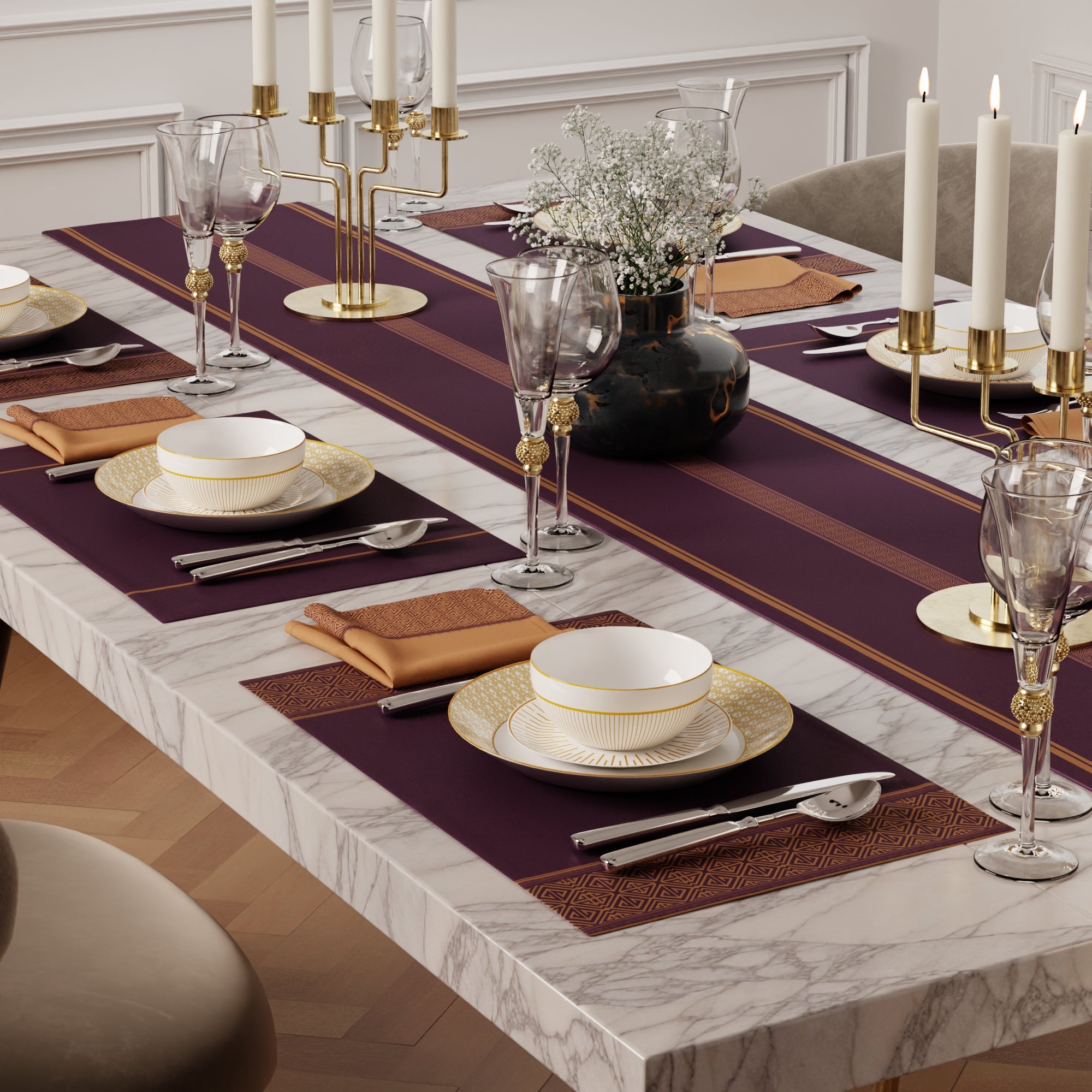 Scarlet Feast Table Linen Set