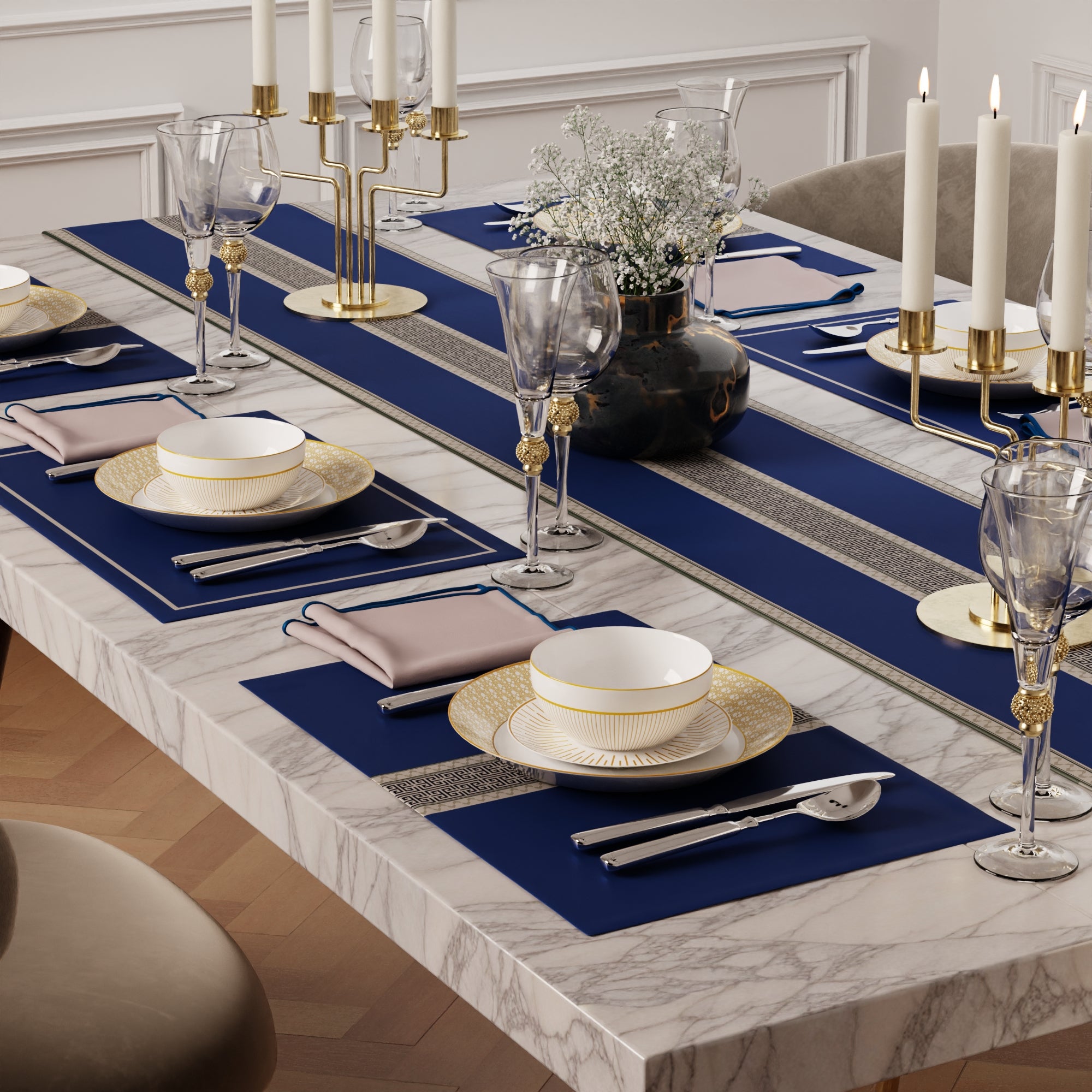 Indigo Elegance Table Linen Set