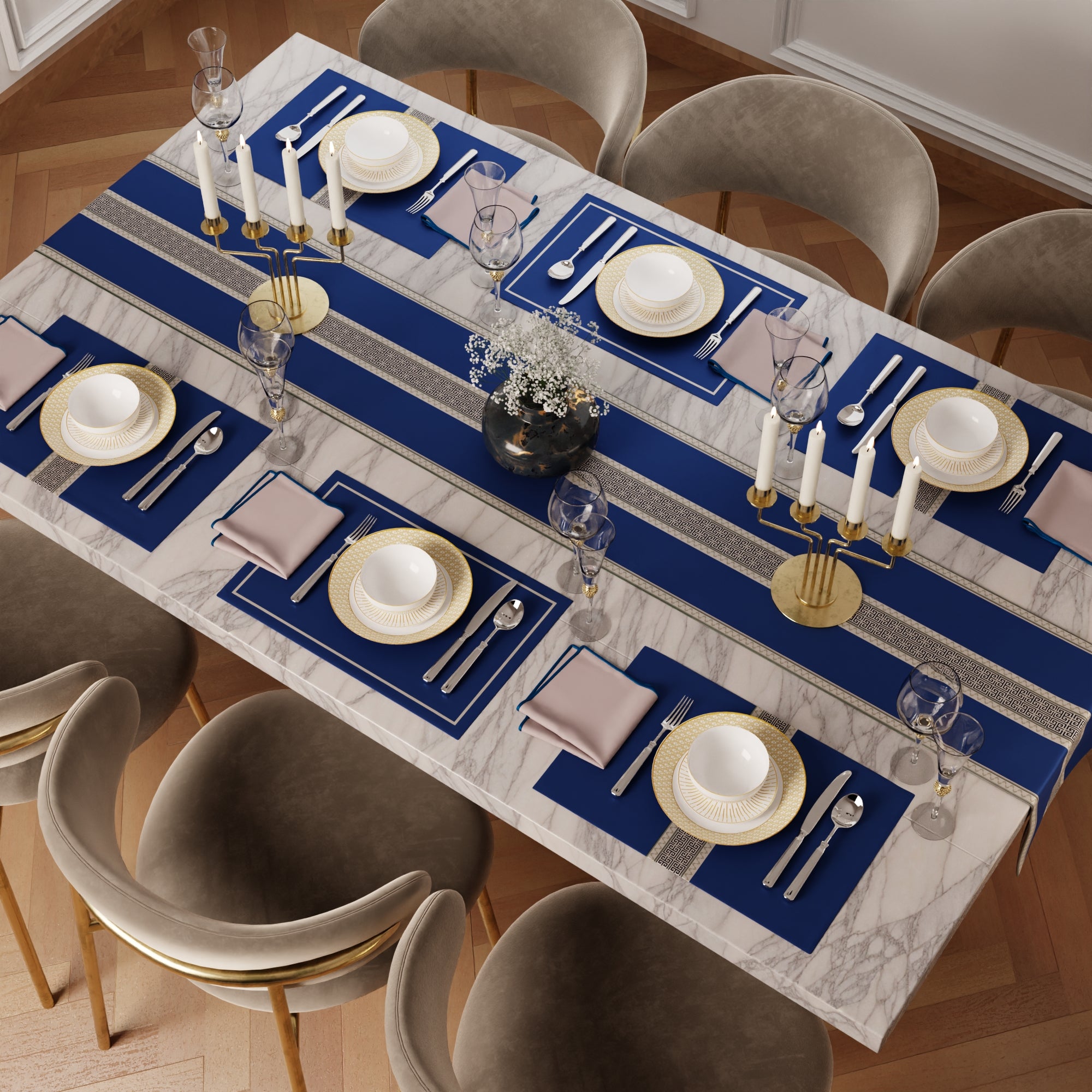 Indigo Elegance Table Linen Set