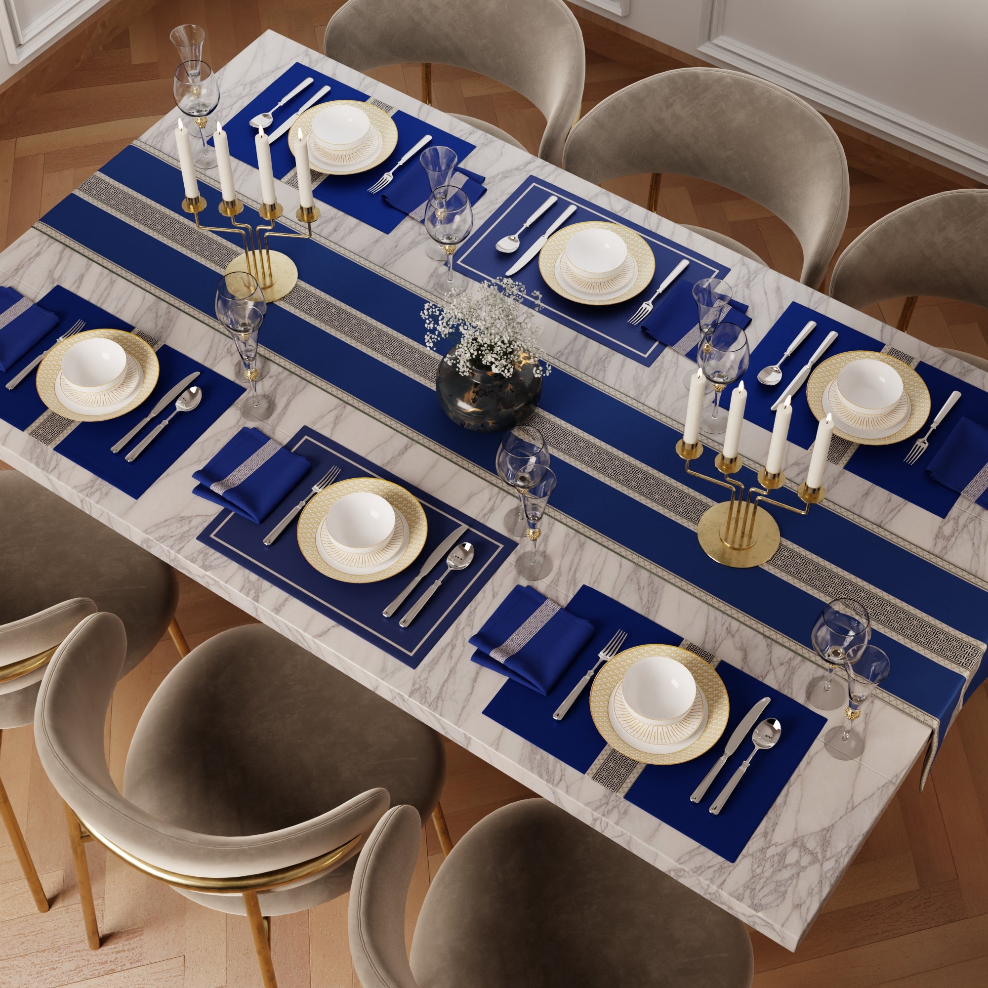 Indigo Elegance Table Linen Set