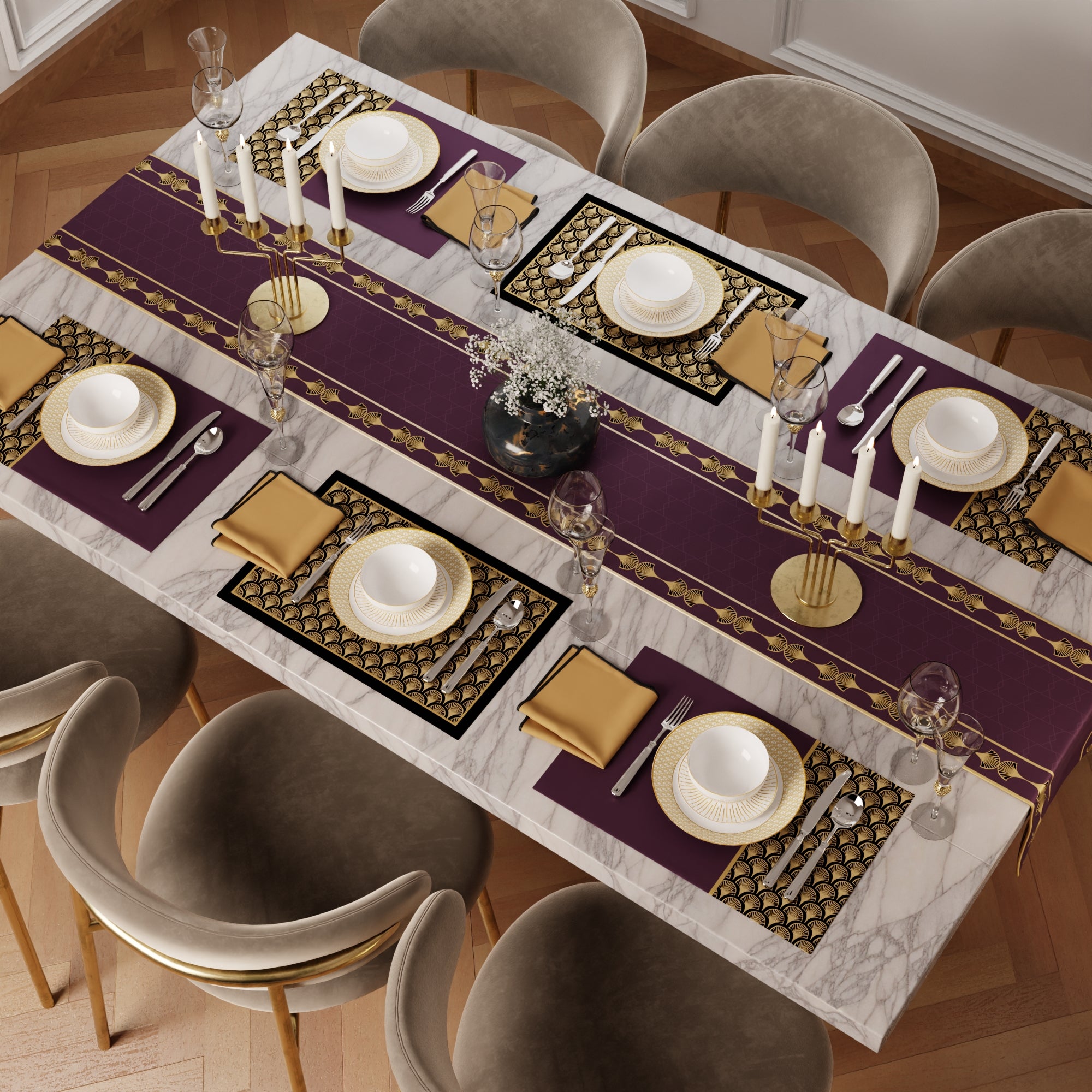 Merlot Gala Table Linen Set