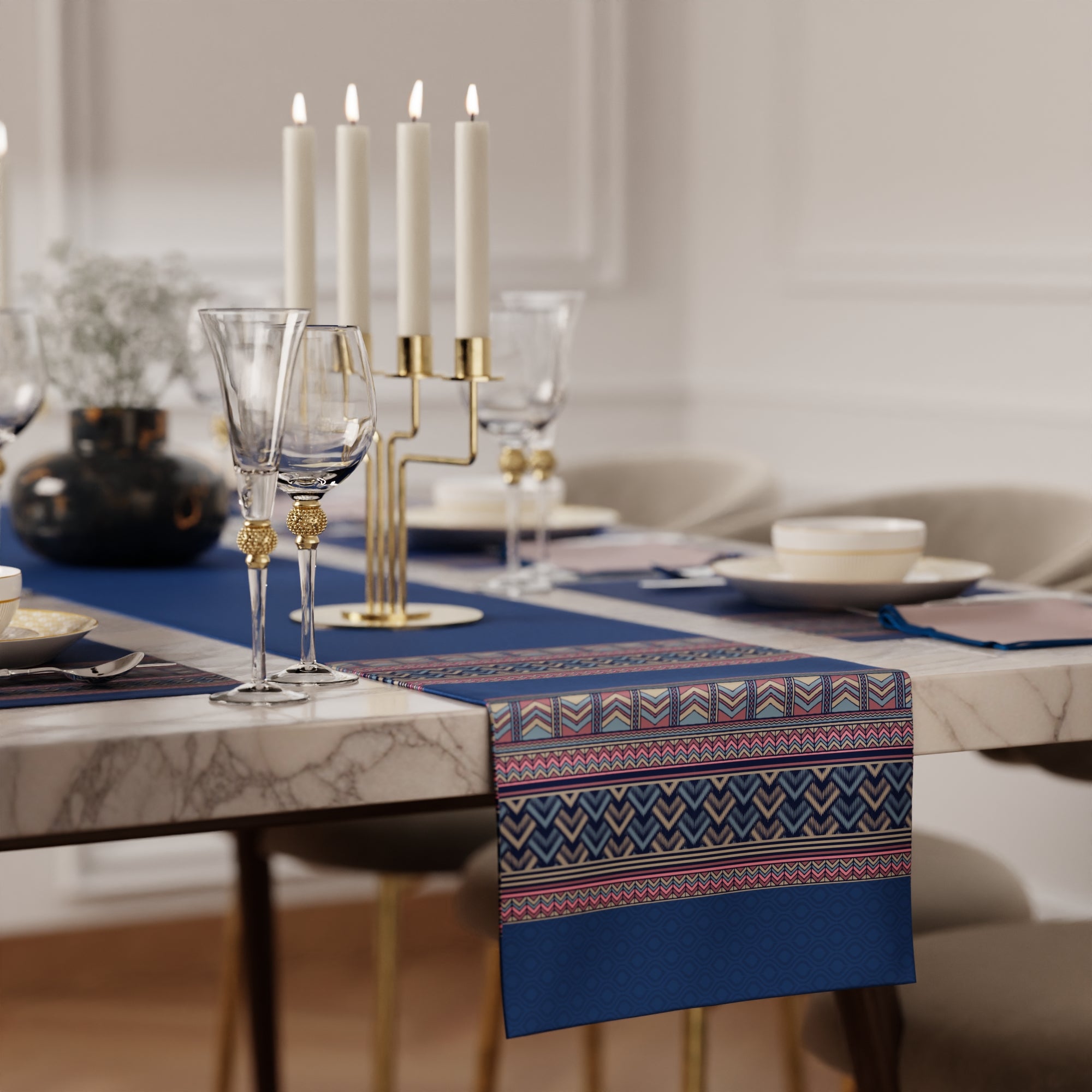 Royal Blue Feast Table Linen Set