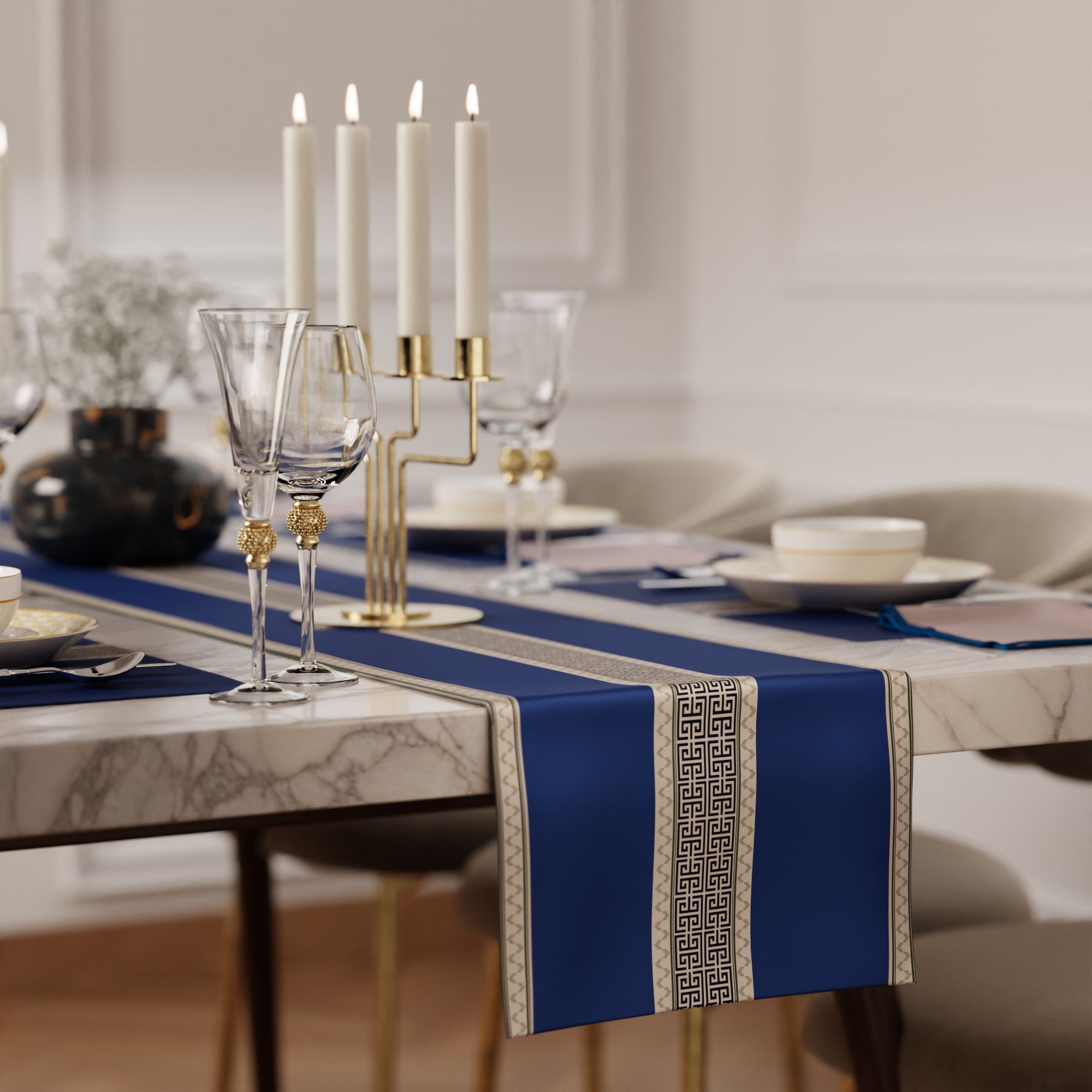 Indigo Elegance Table Linen Set