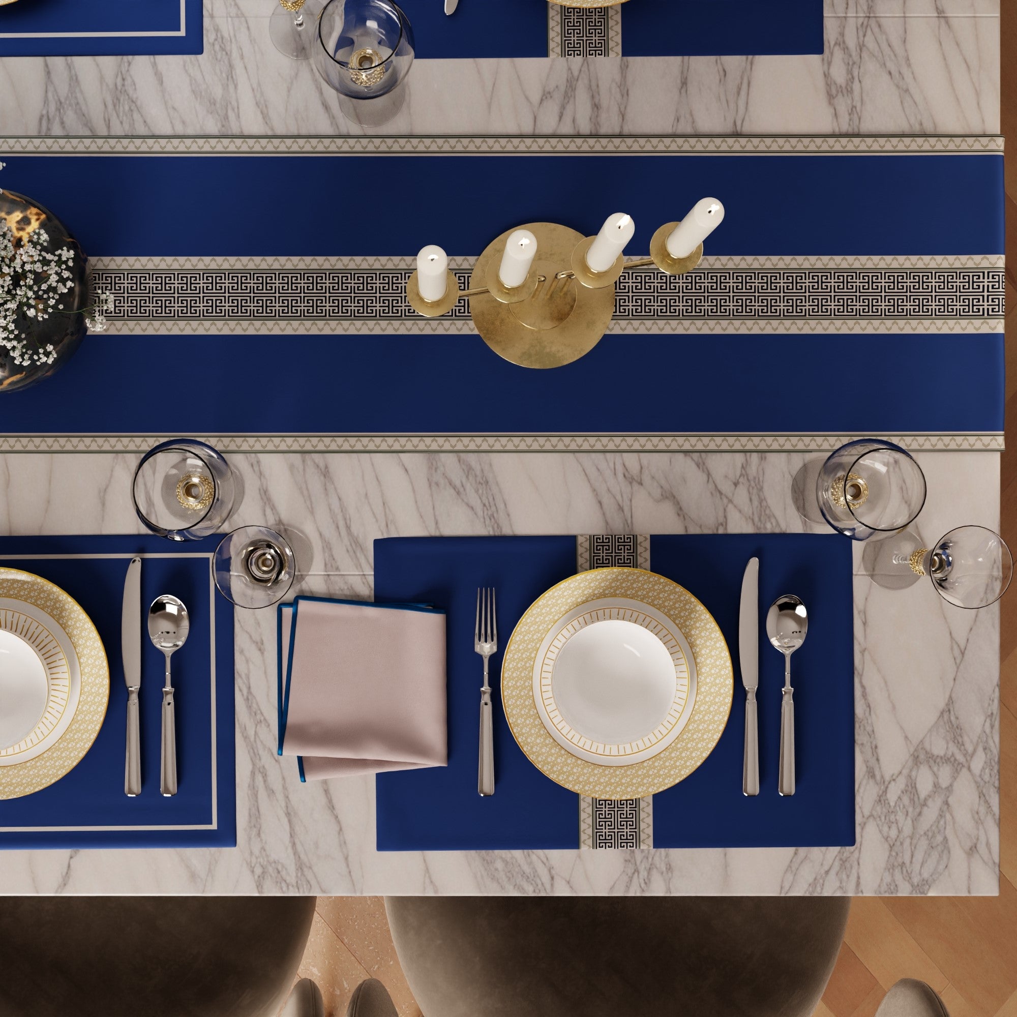 Indigo Elegance Table Linen Set