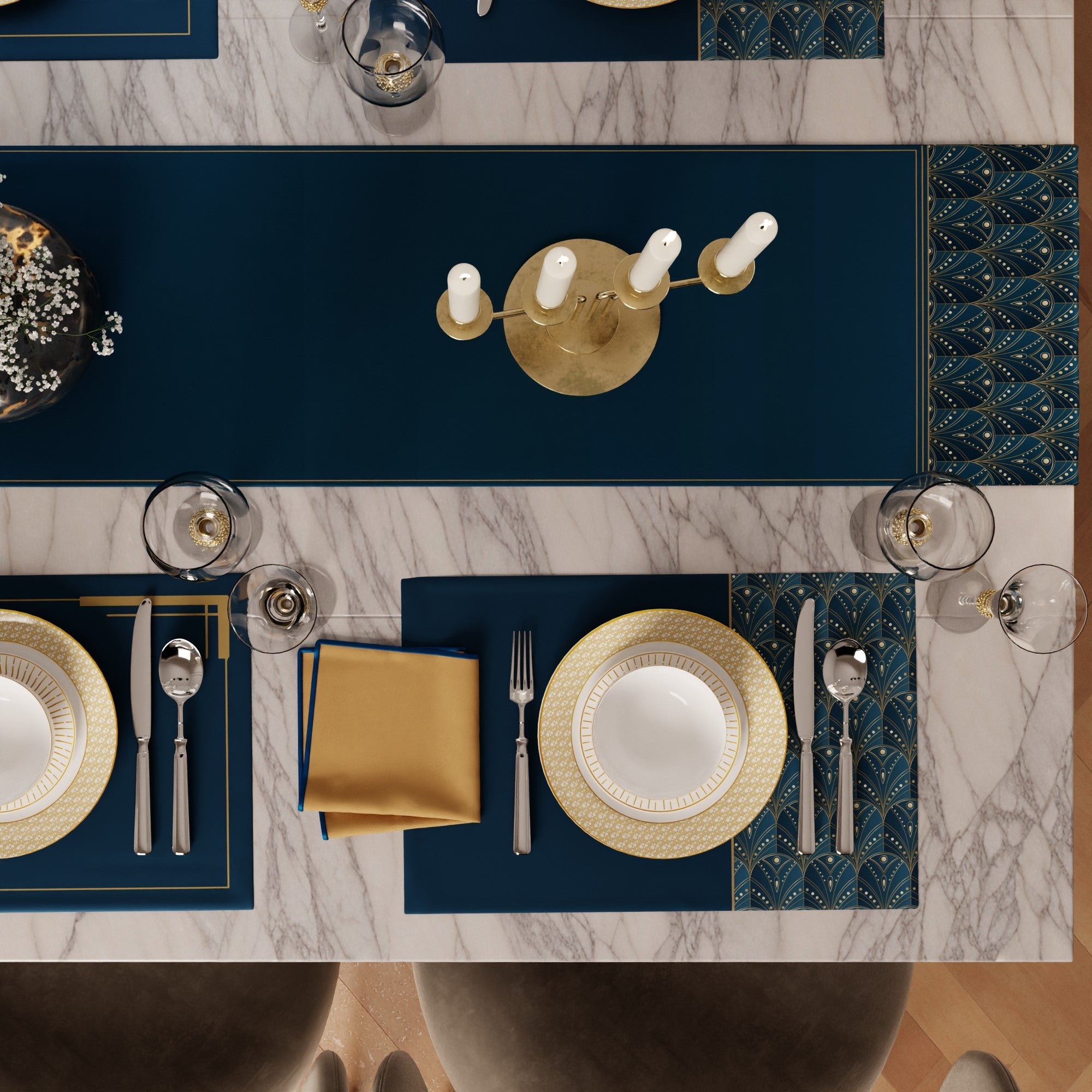 Teal Revelry Table Linen Set