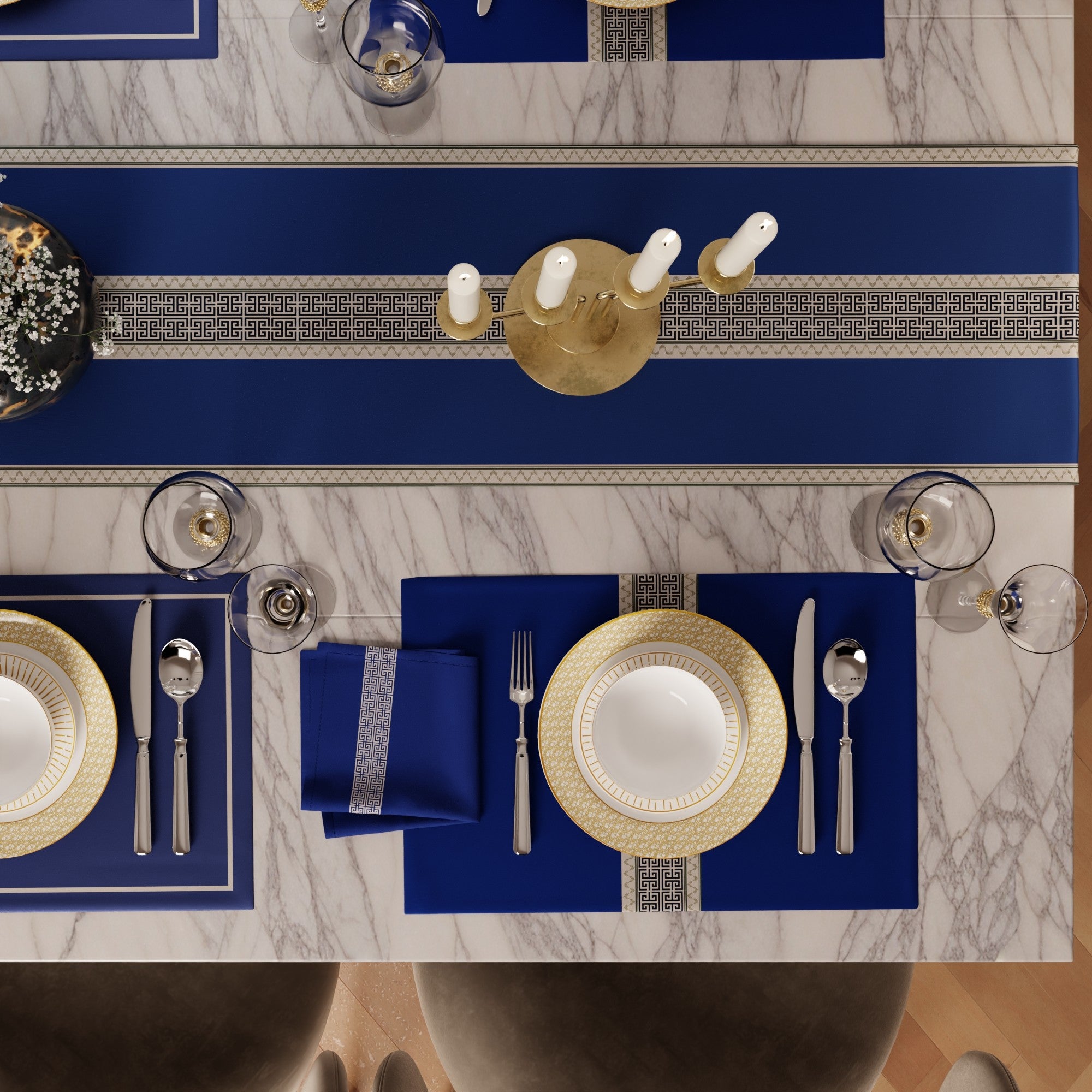 Indigo Elegance Table Linen Set